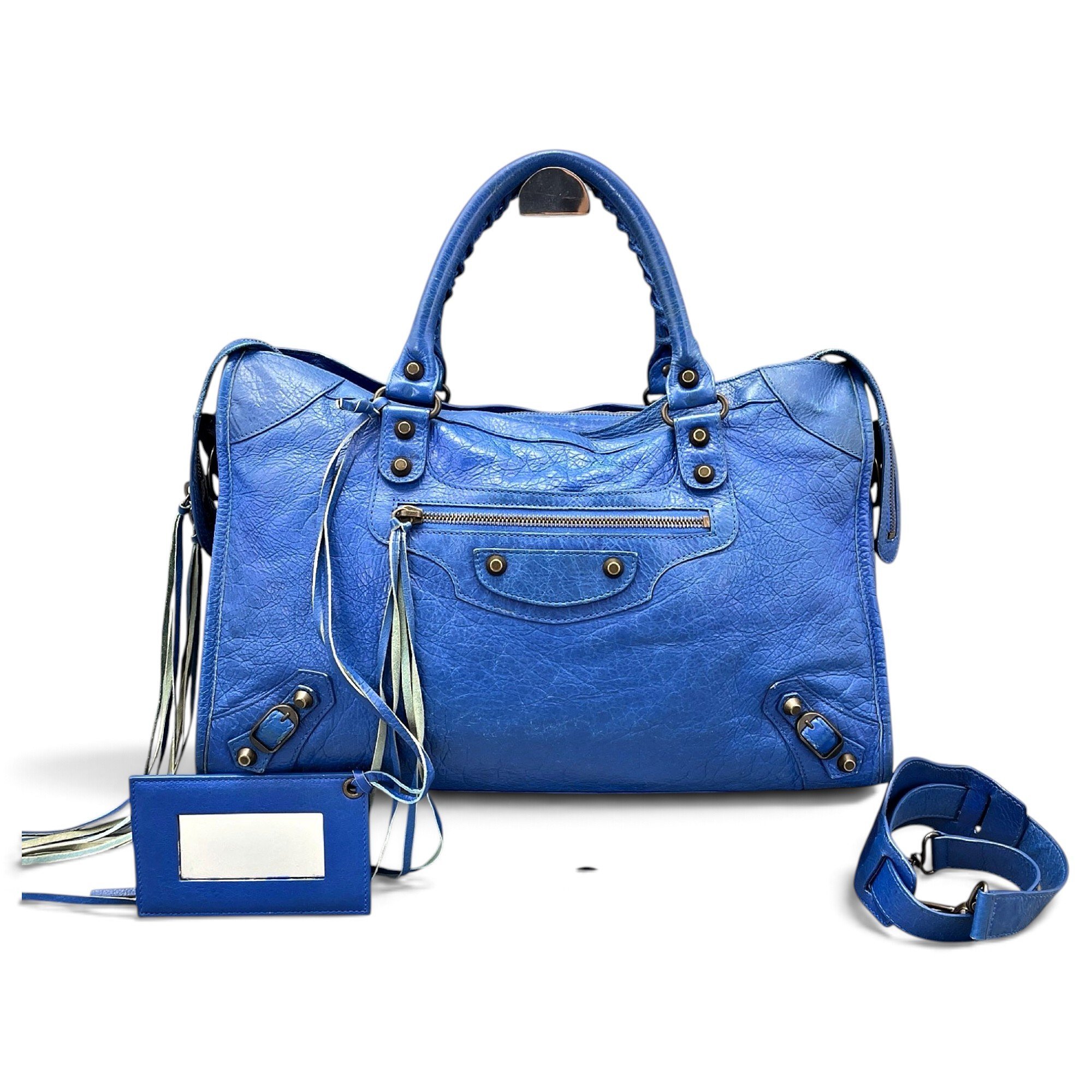 City leather handbag