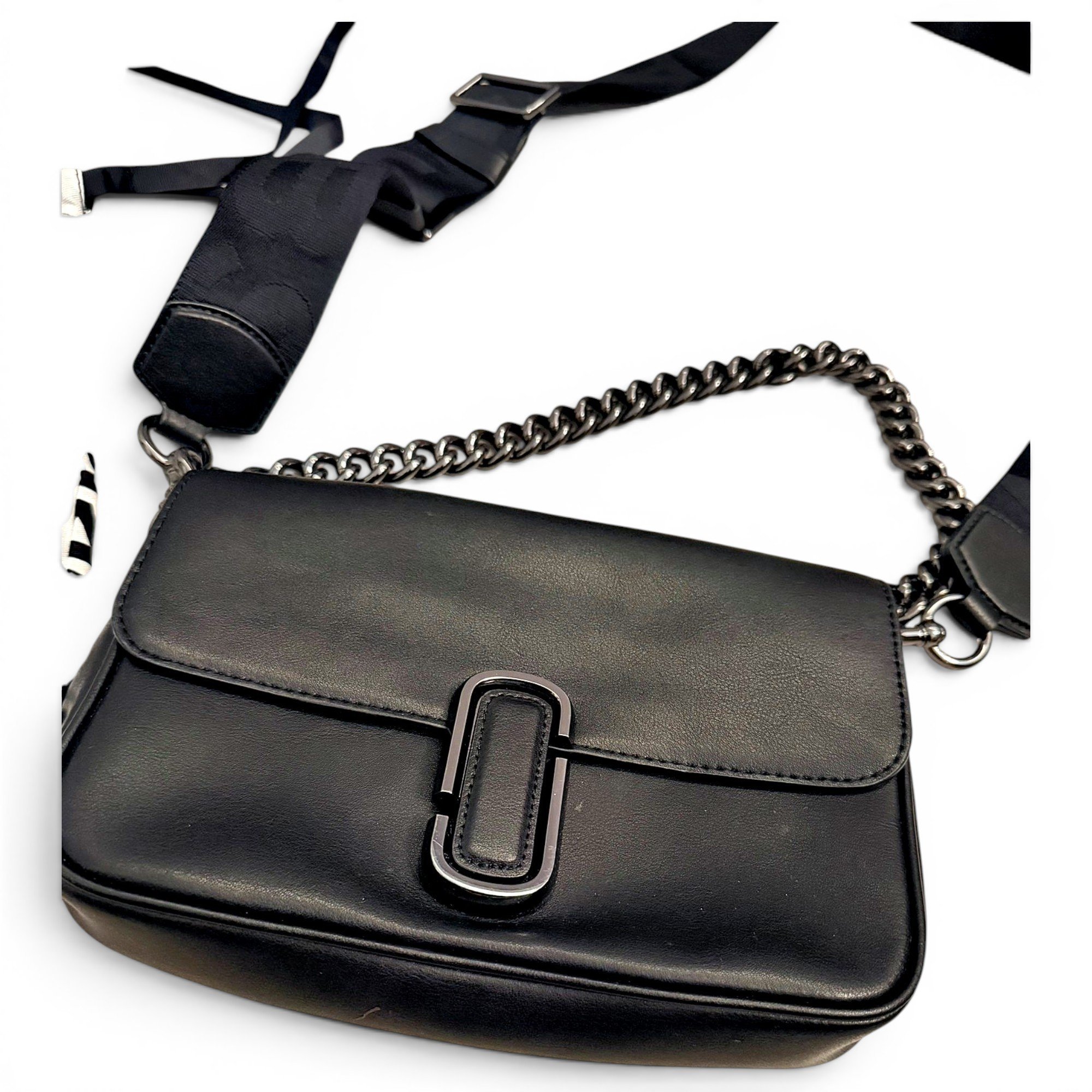 Snapshot vegan leather crossbody bag