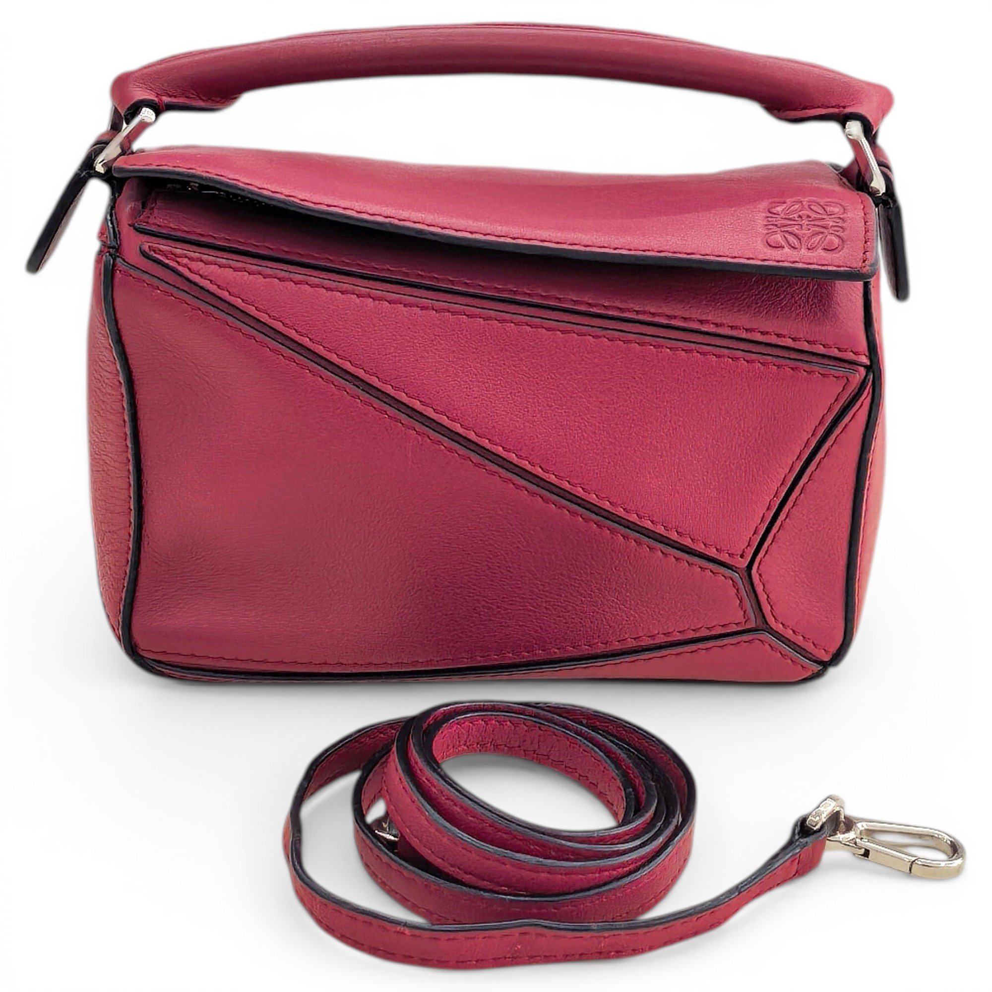 Puzzle leather handbag