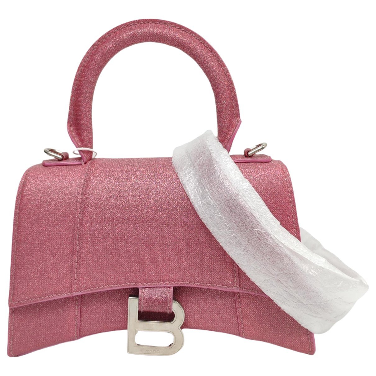 Hourglass leather handbag