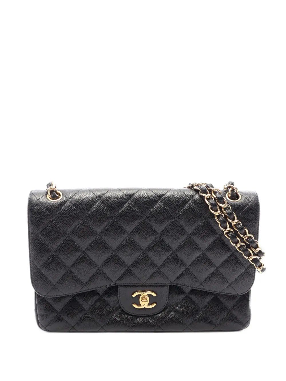 2014 diamond-quilted Double Flap shoulder bag
