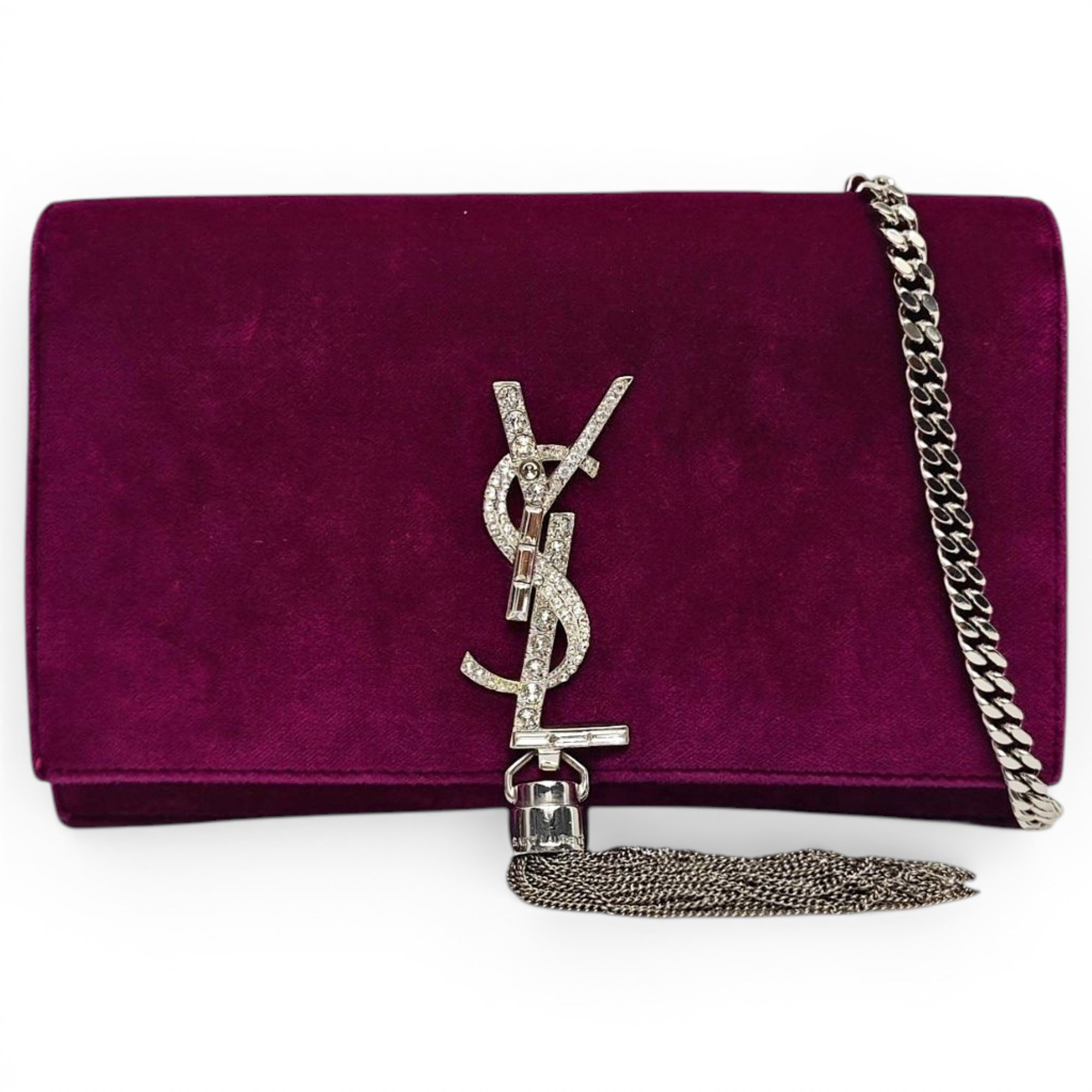 Pompom Kate velvet crossbody bag