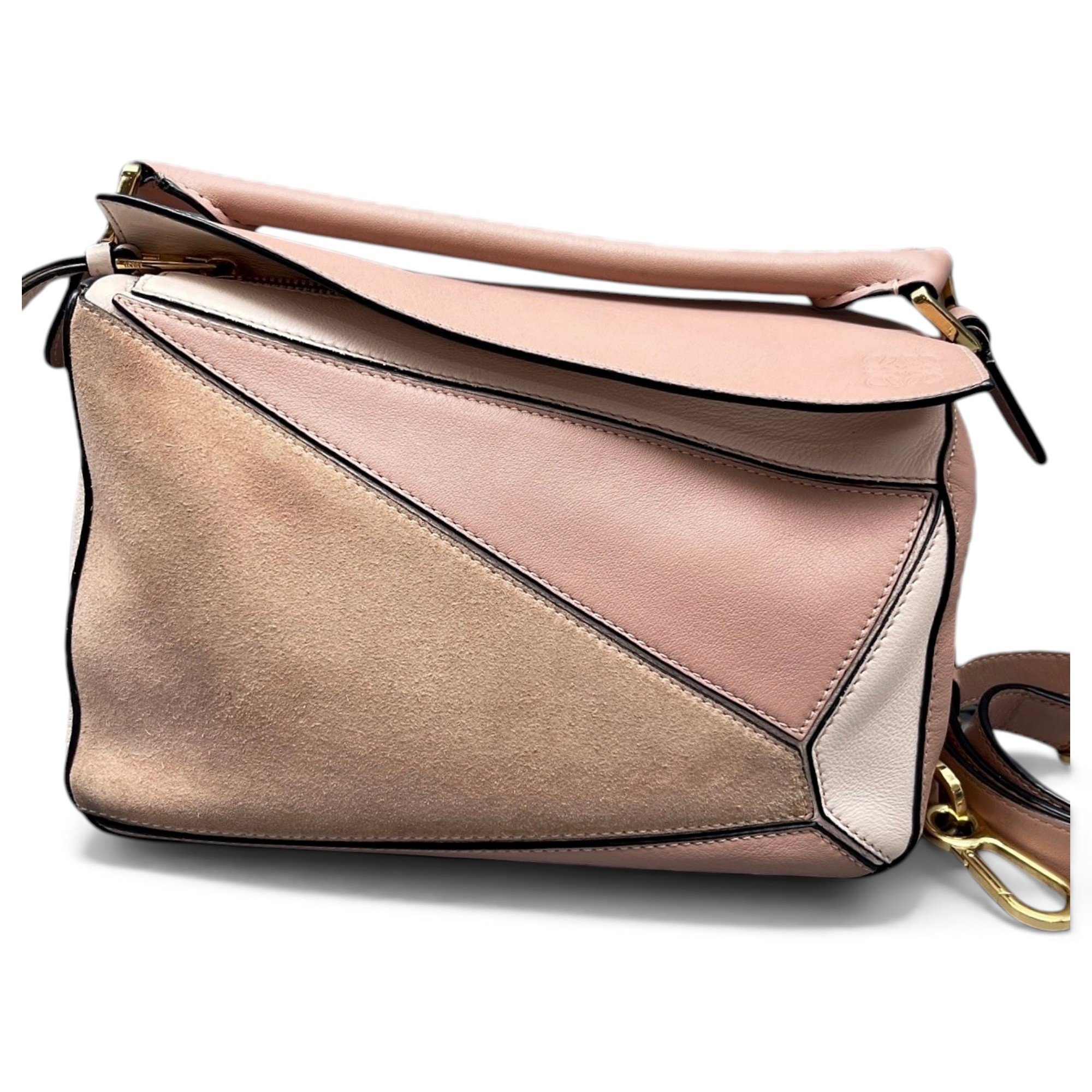 Puzzle leather handbag