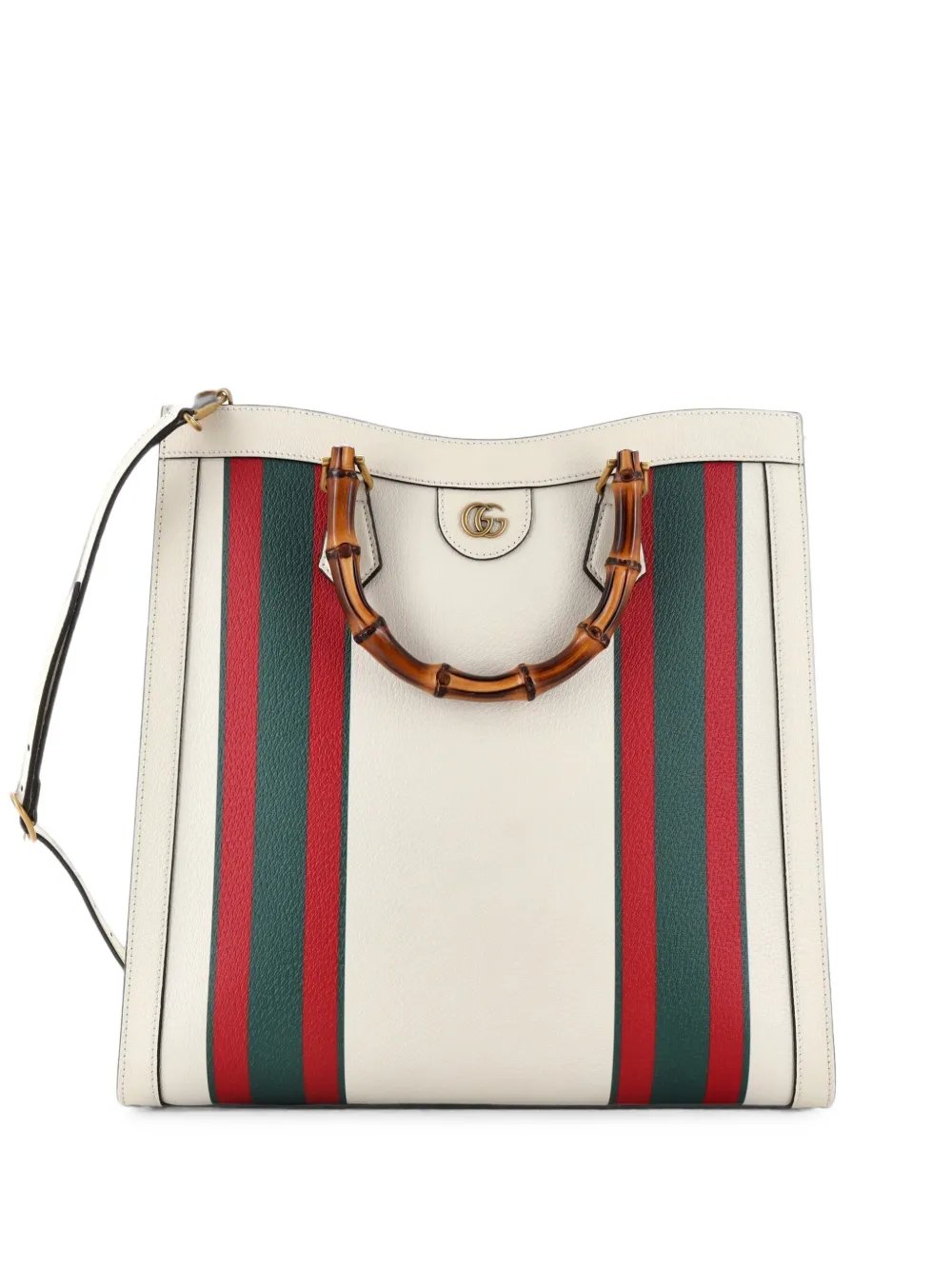 Diana NM Bamboo Handle Printed Leather Large tote bag