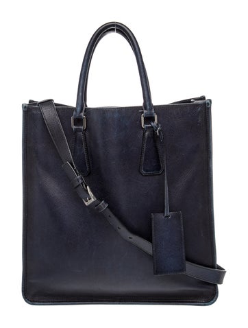Saffiano Lux Leather North South Tote Bag