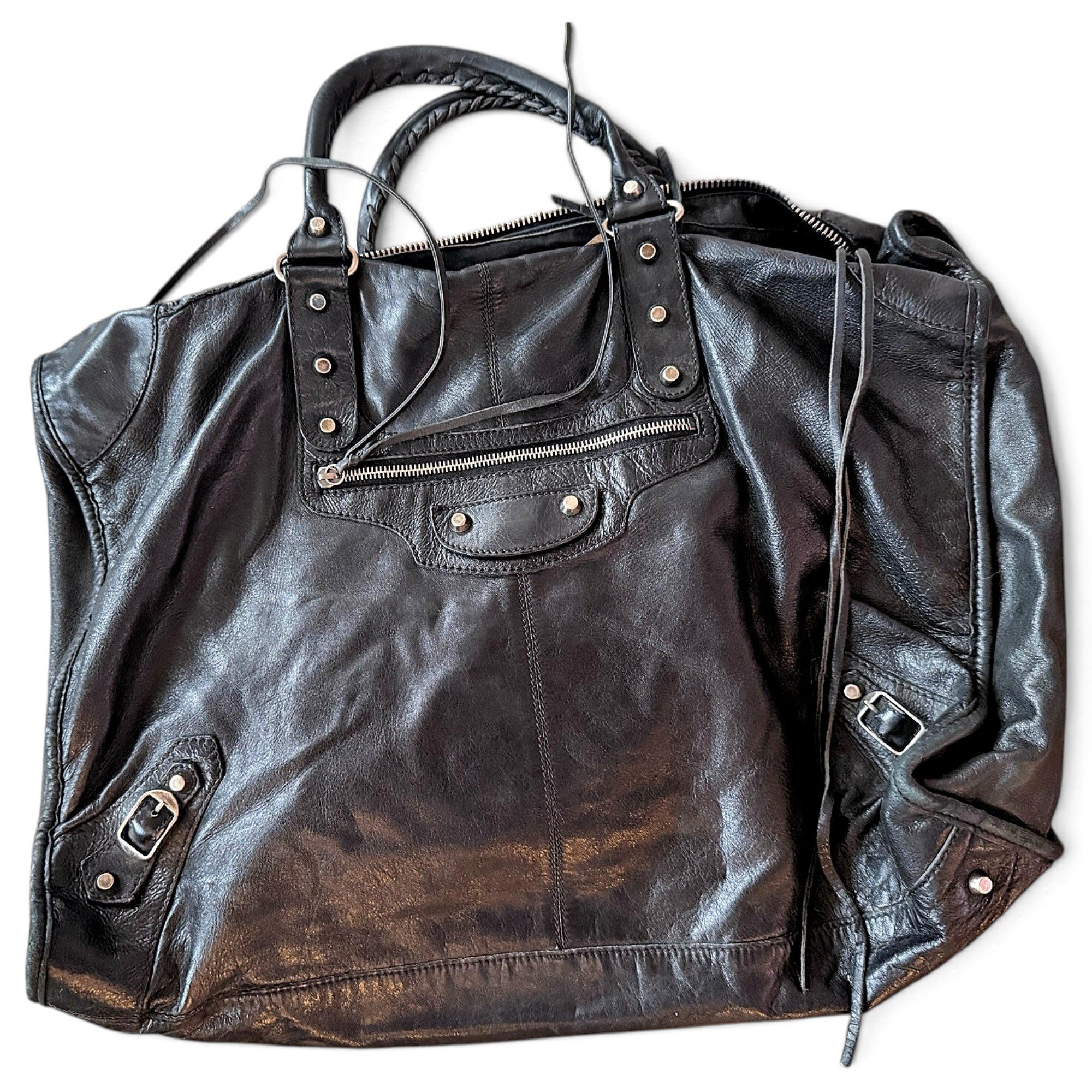 City leather handbag