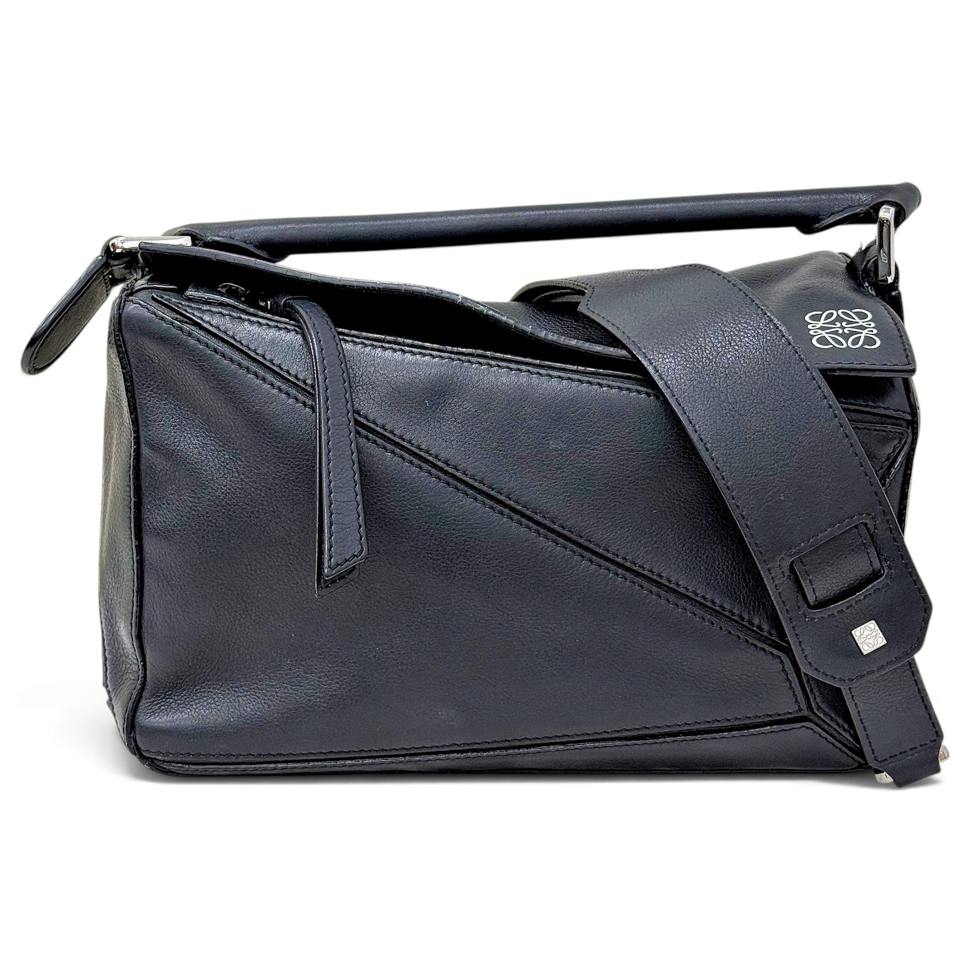 Puzzle leather handbag
