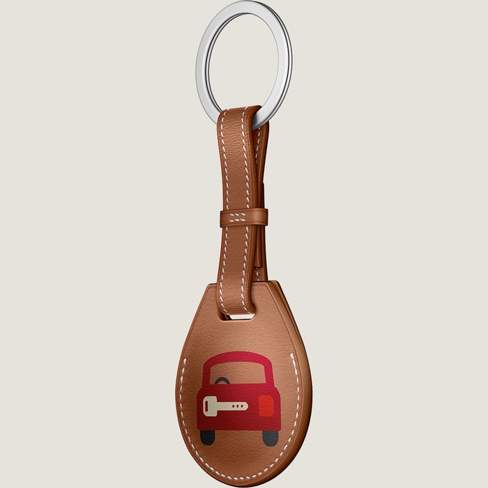Gold Apple Airtag Hermès Key Ring