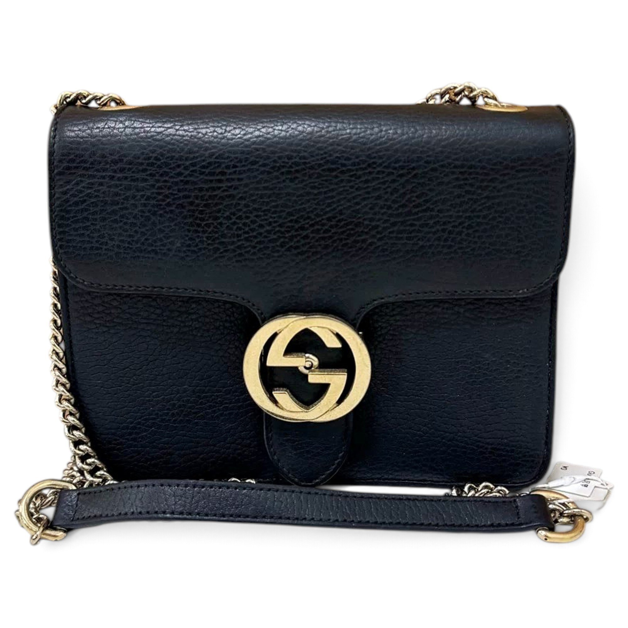 Interlocking leather handbag