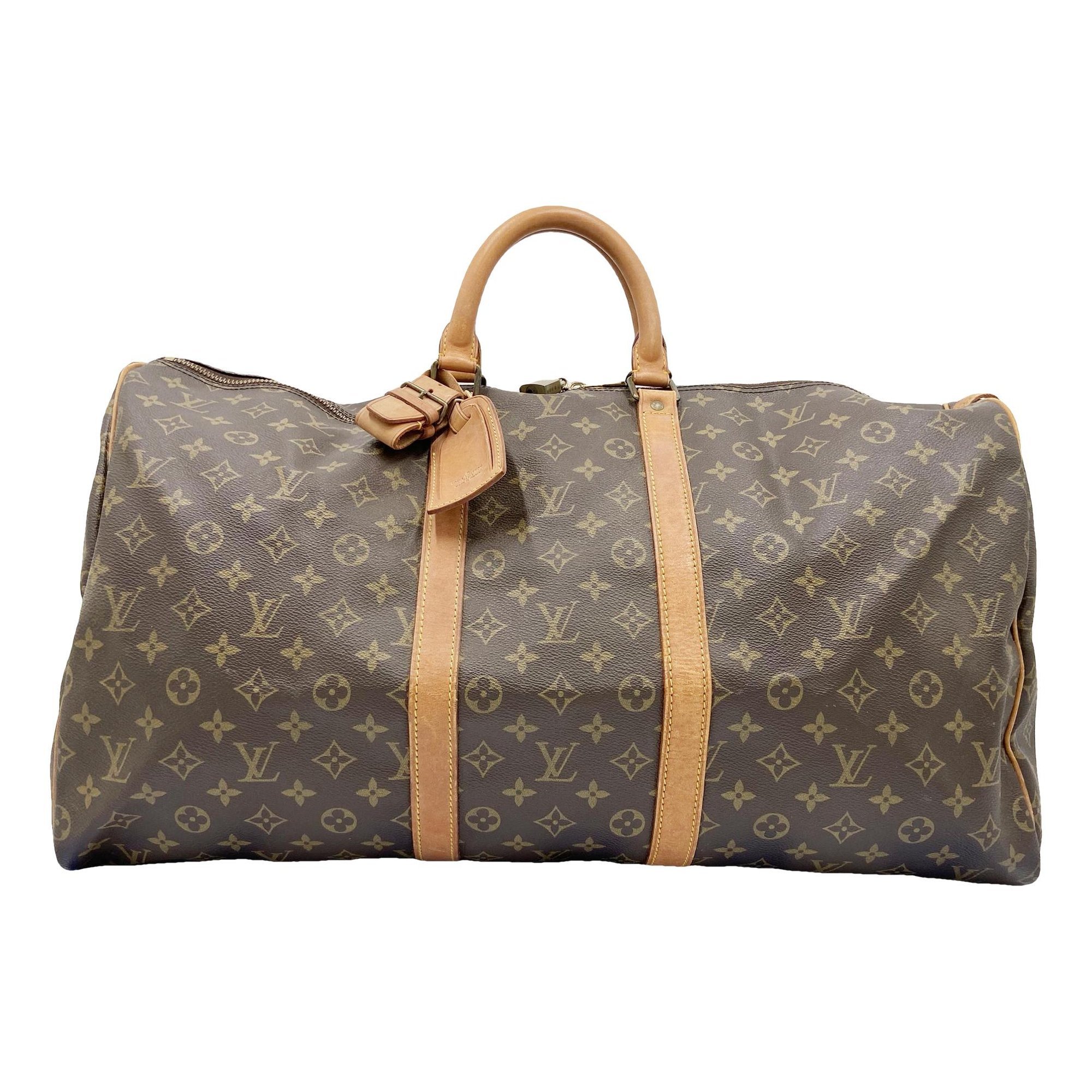 Keepall leather travel bag
