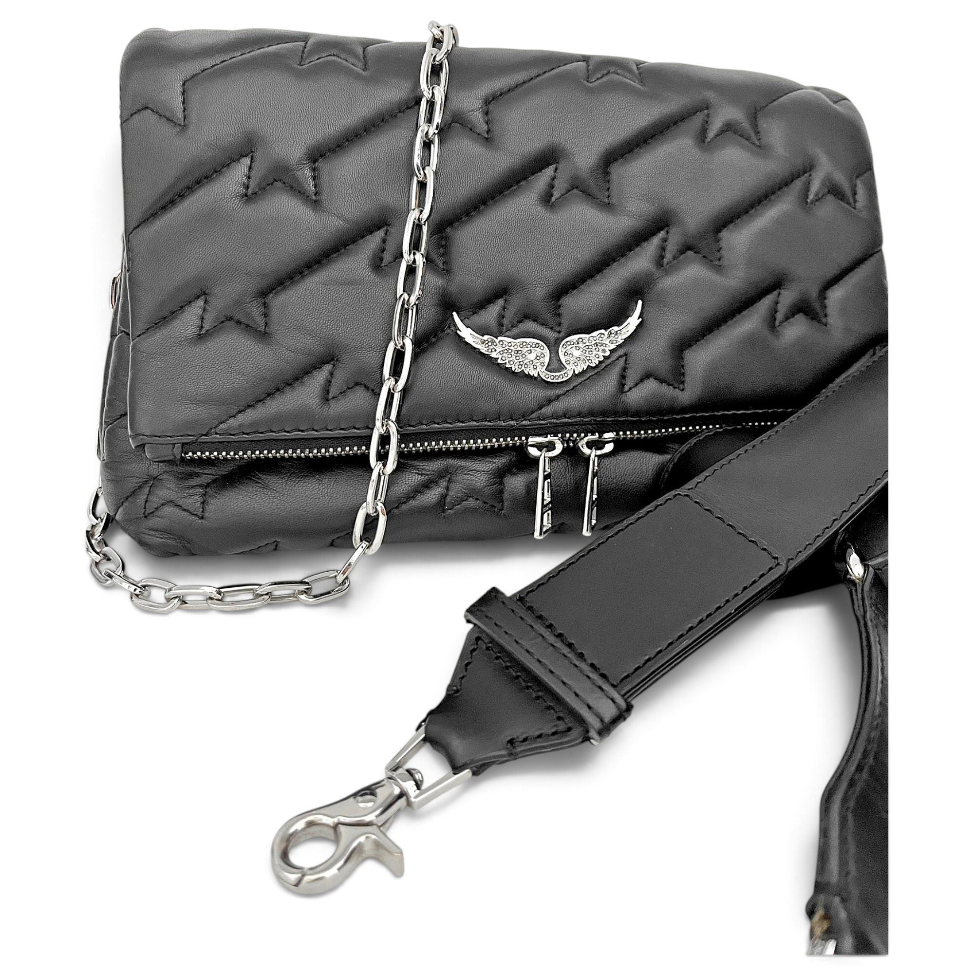Rock leather crossbody bag