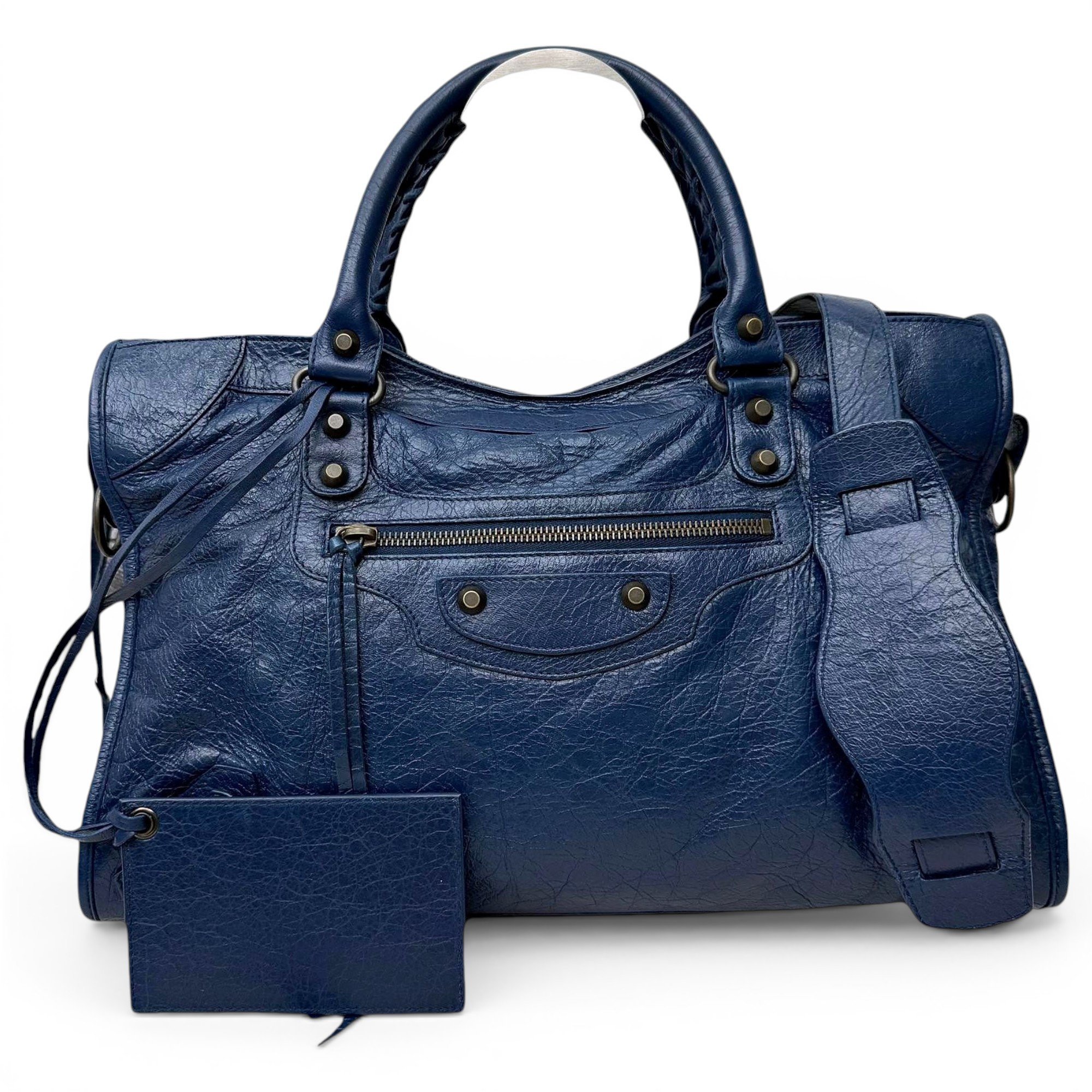 City leather handbag