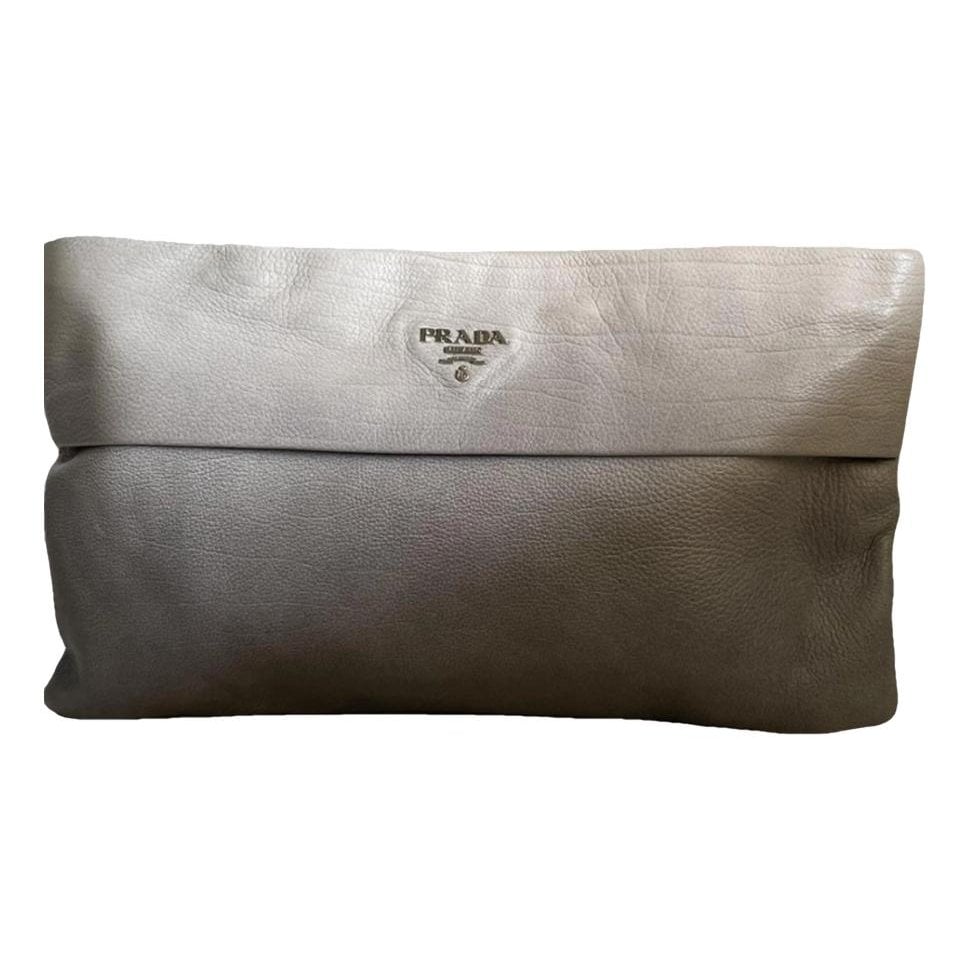 Leather clutch bag
