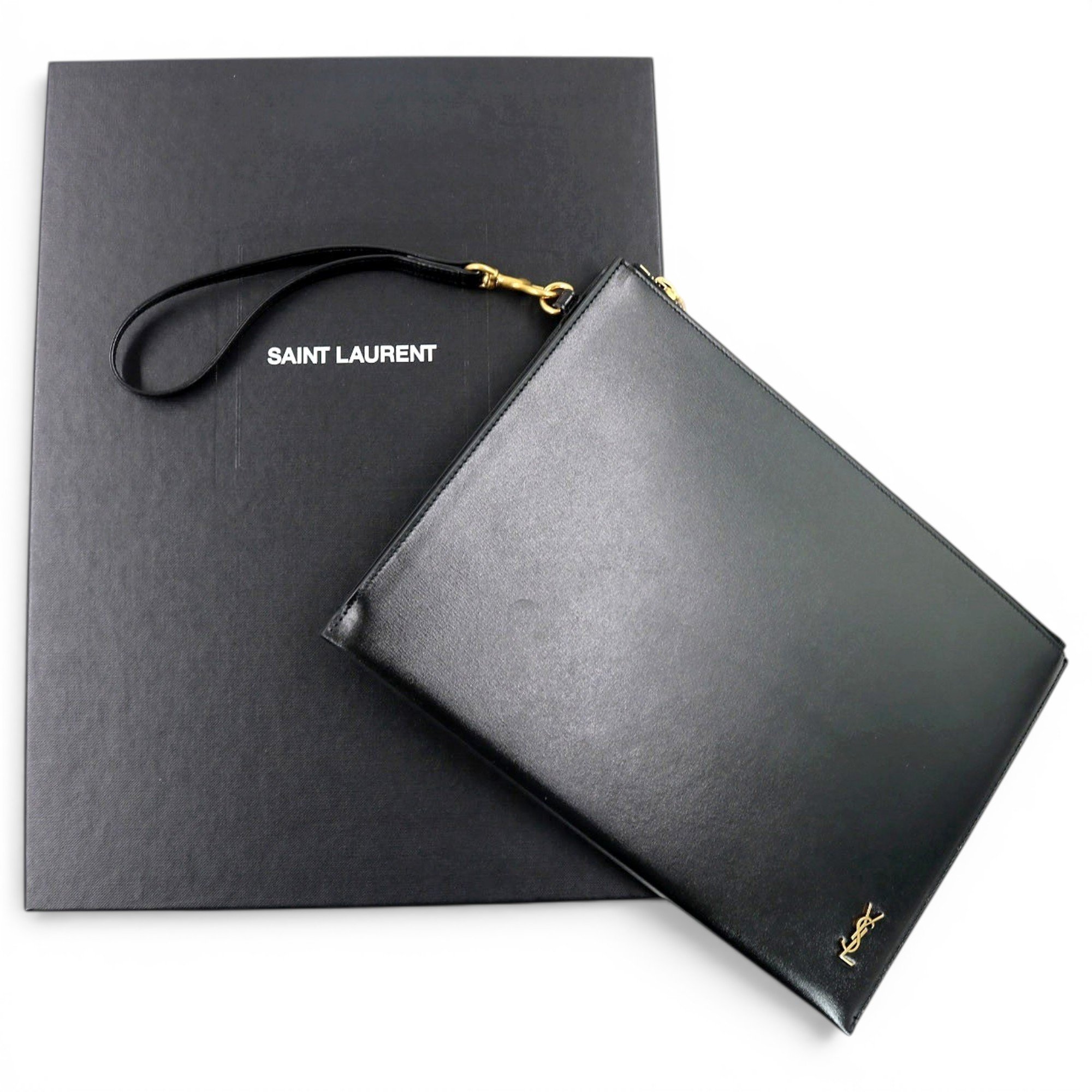 Leather clutch bag