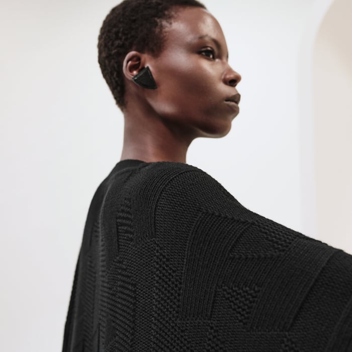 Noir "H" Rectangular Cape Poncho