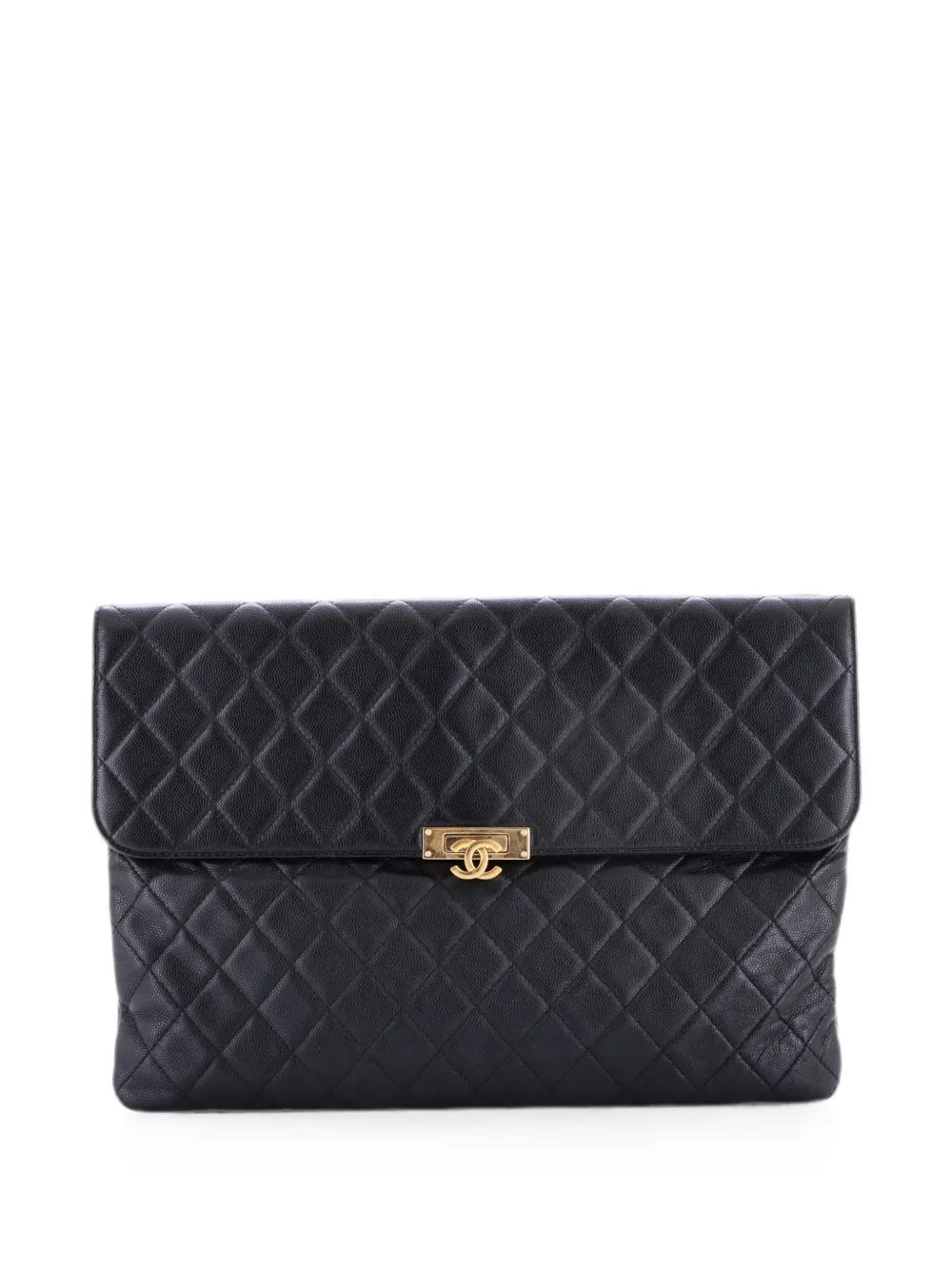 Golden Class O Case Quilted Caviar Large clutch bag