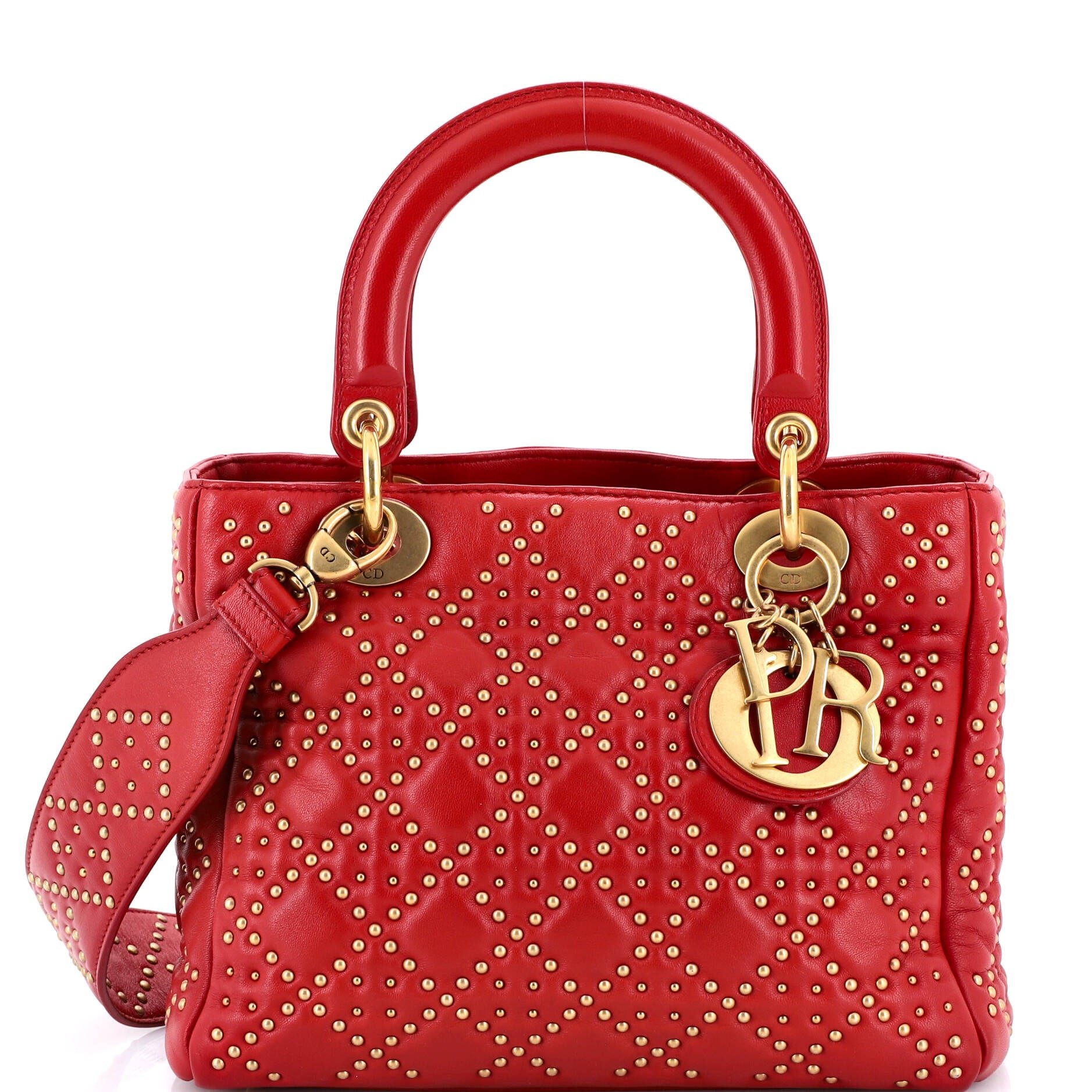 Dior Supple Lady Dior Bag Cannage Studded Lambskin Medium