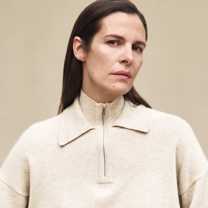 Blanc Naturel High Collar Sweater