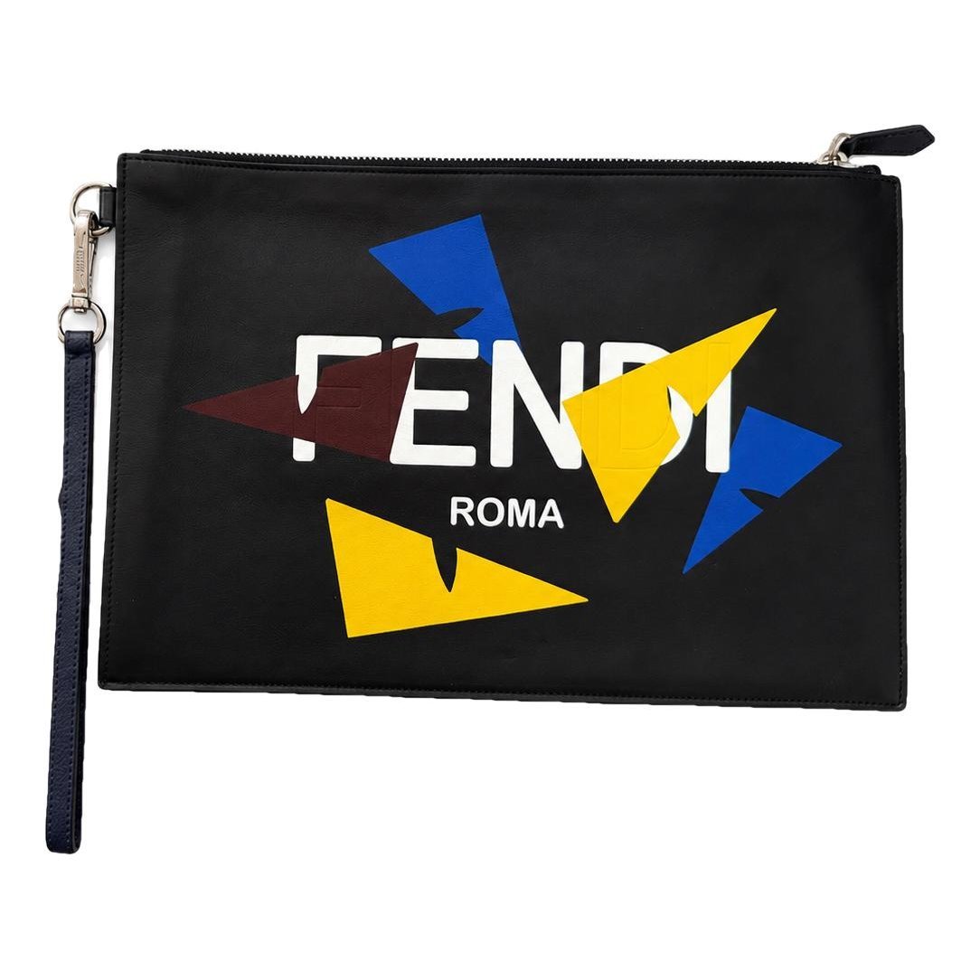 Leather clutch bag