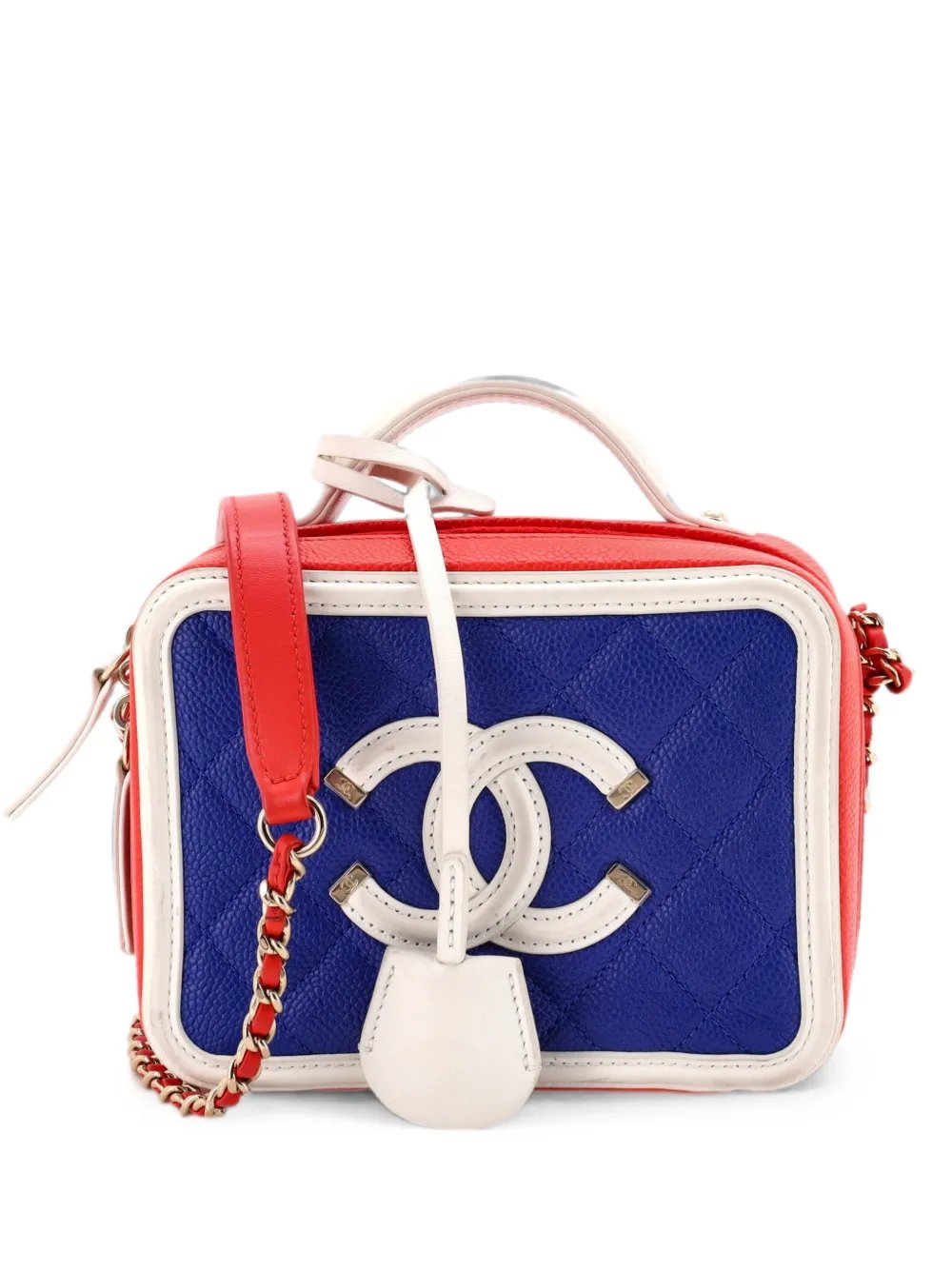 Filigree Vanity Case Quilted Caviar Small satchel