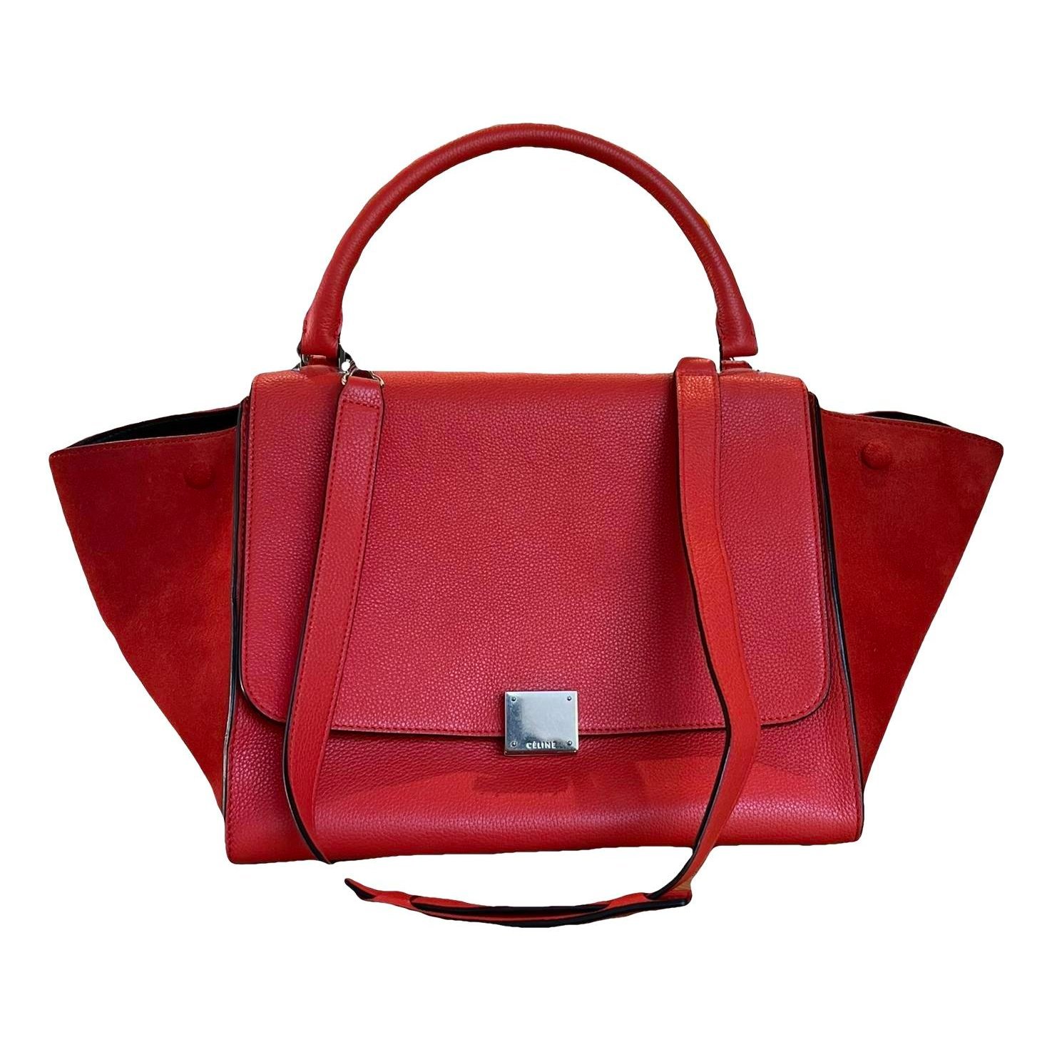 Trapèze leather handbag