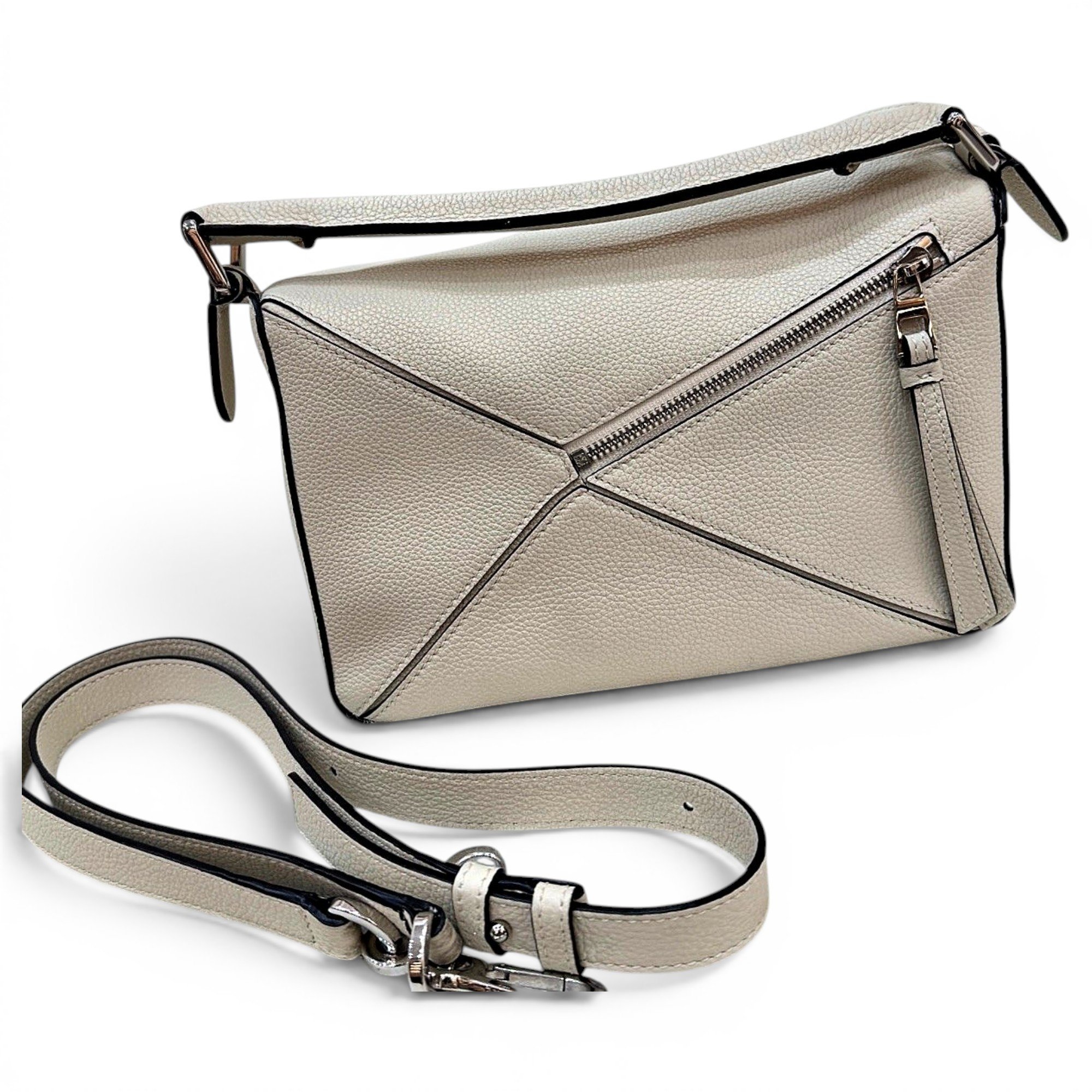 Puzzle leather handbag