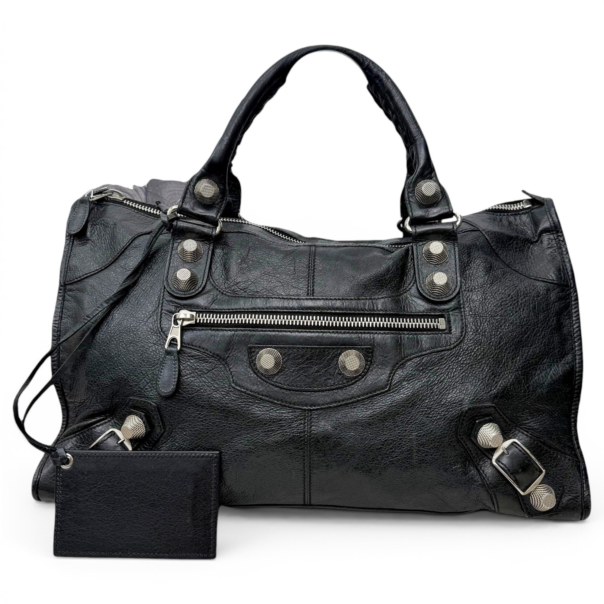 City leather handbag