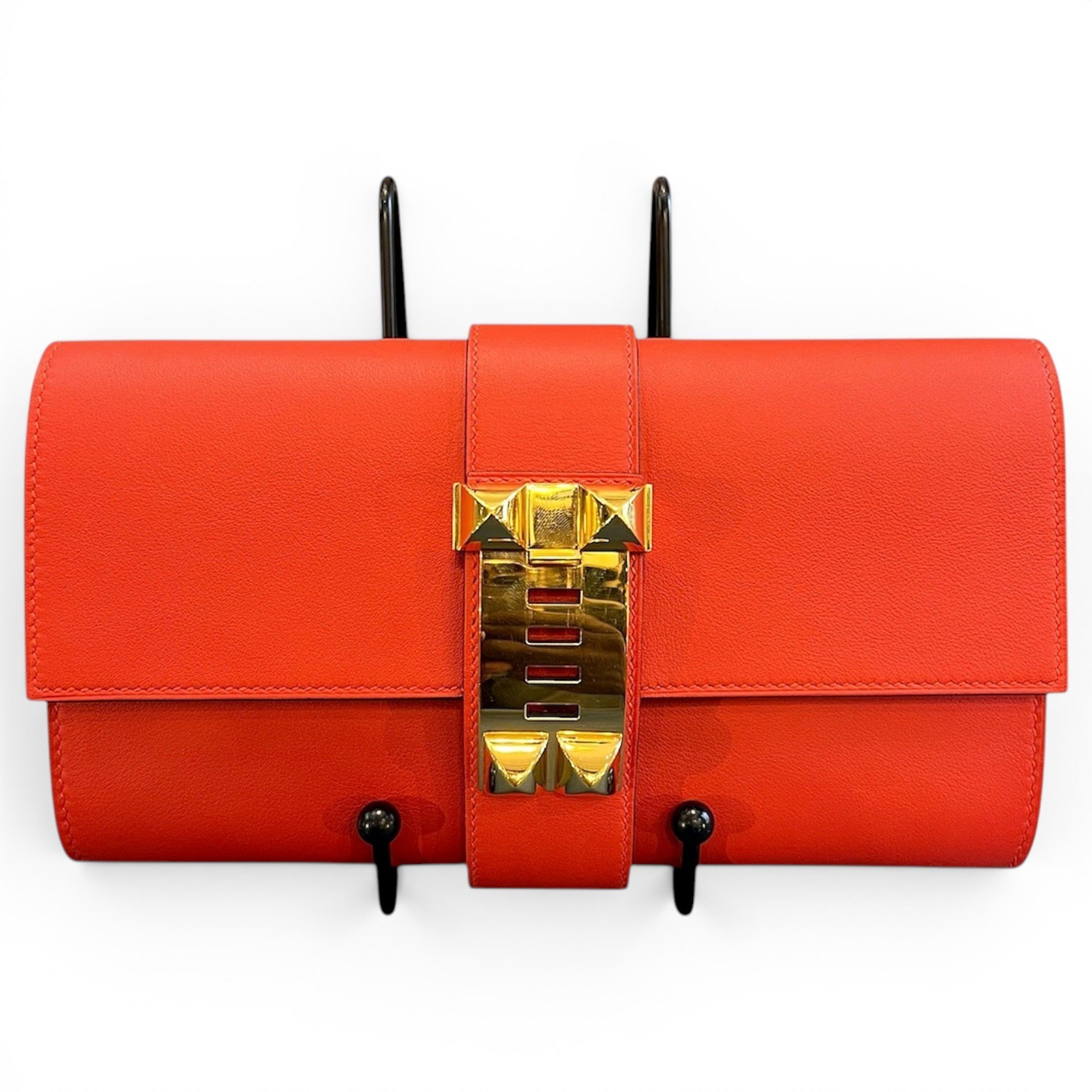 Leather clutch bag