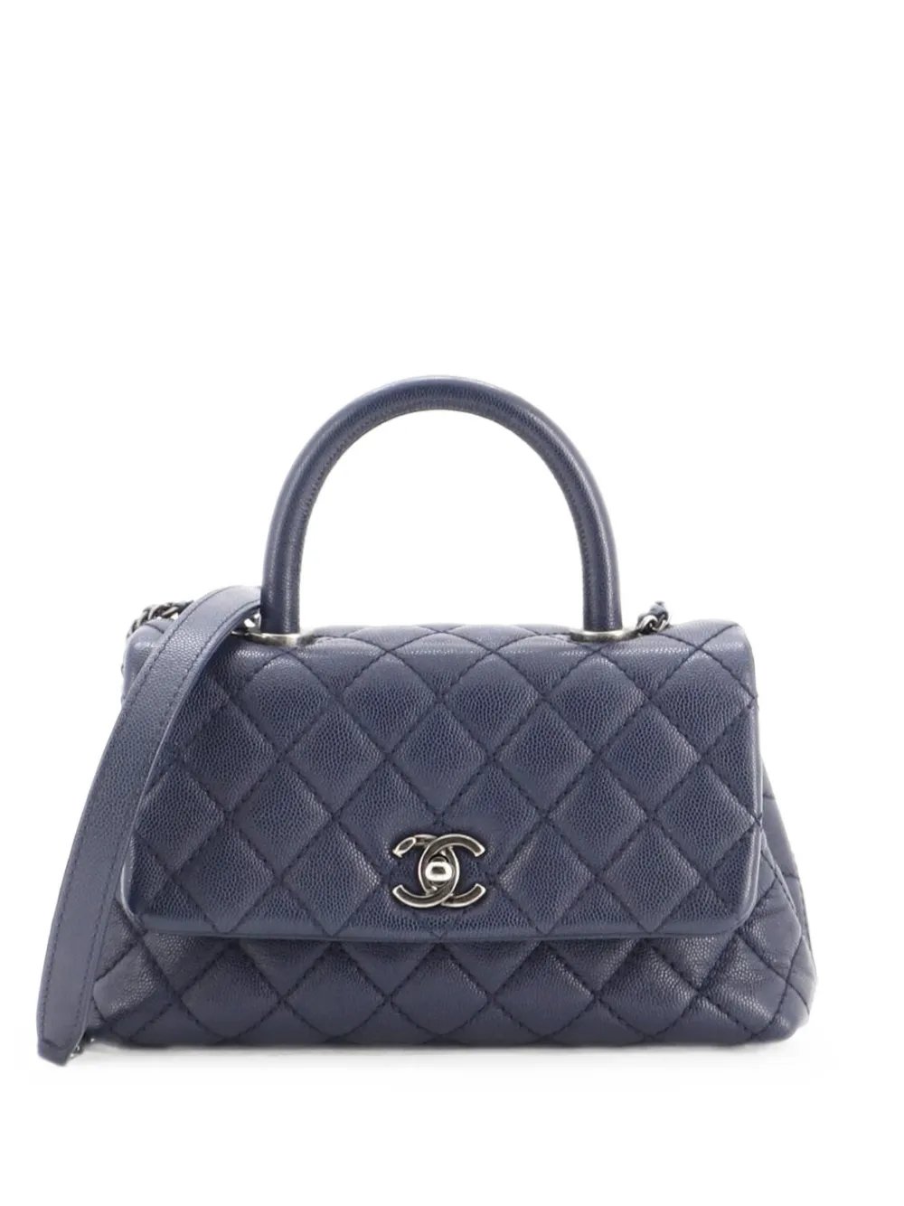 Coco Top Handle Bag Quilted Caviar Mini satchel