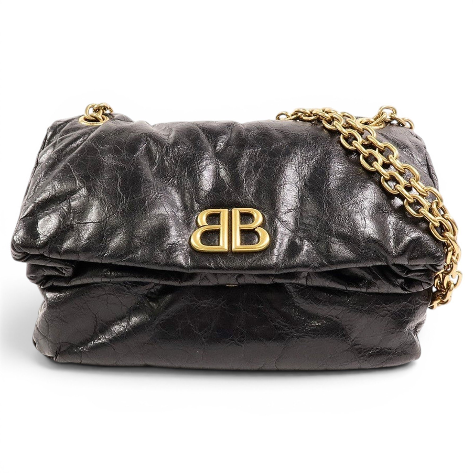 Crush leather handbag