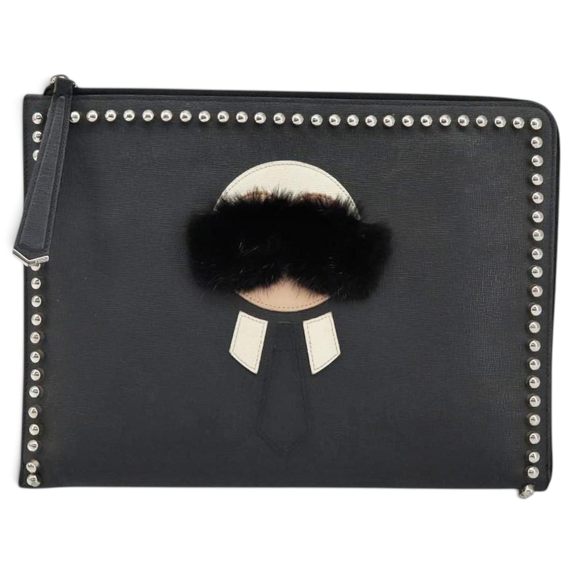 Leather clutch bag