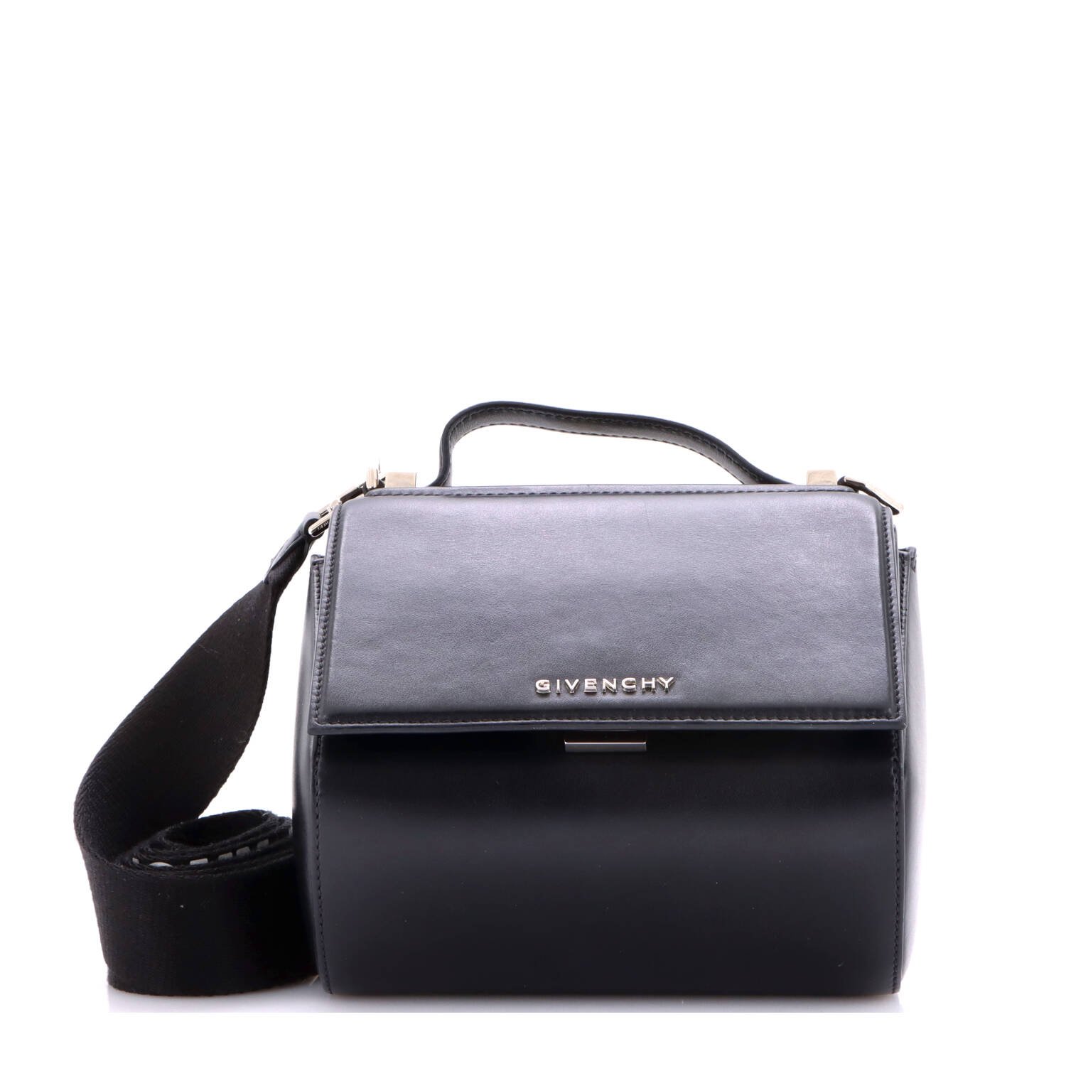 Logo Strap Pandora Box Bag Leather Mini