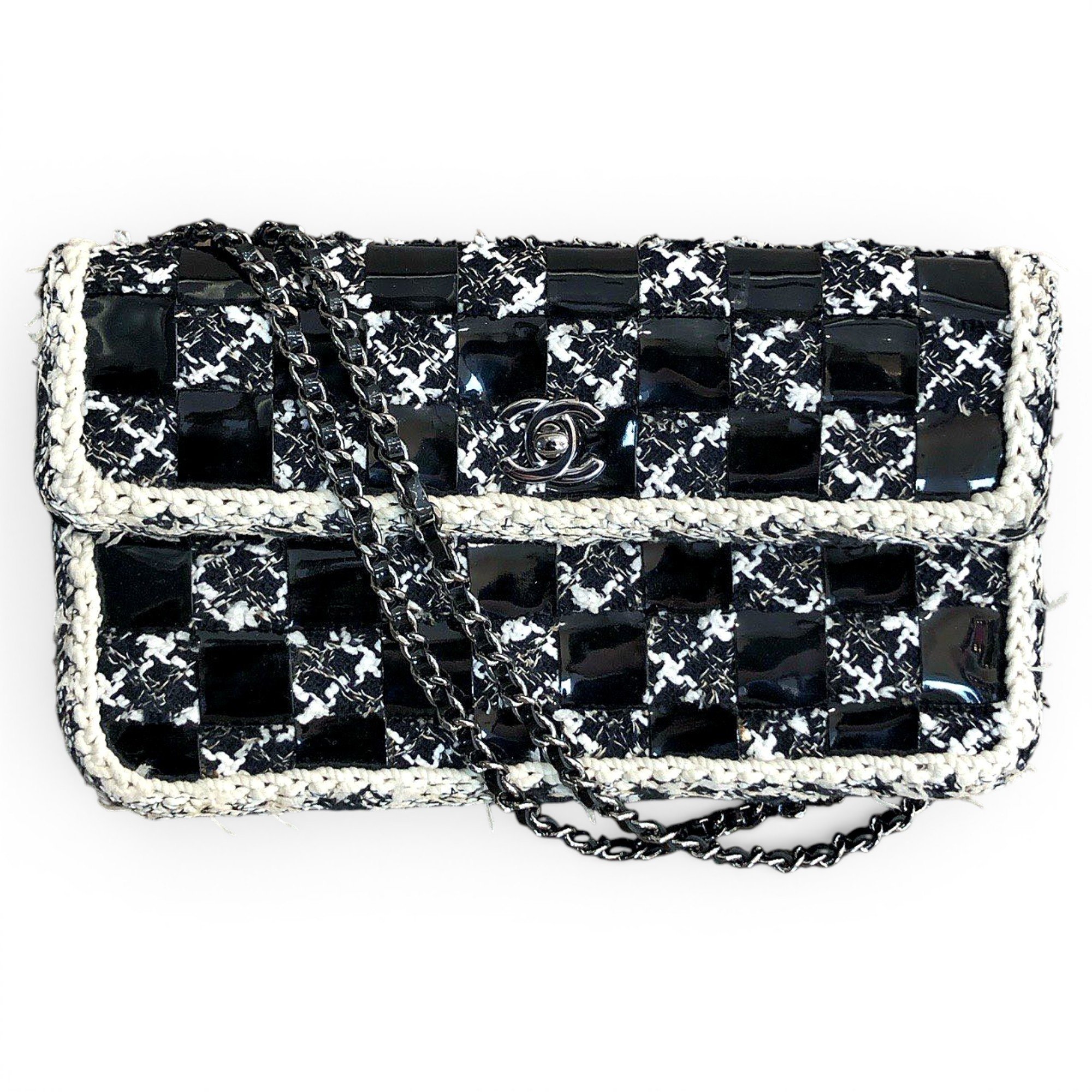 East West Chocolate Bar tweed handbag