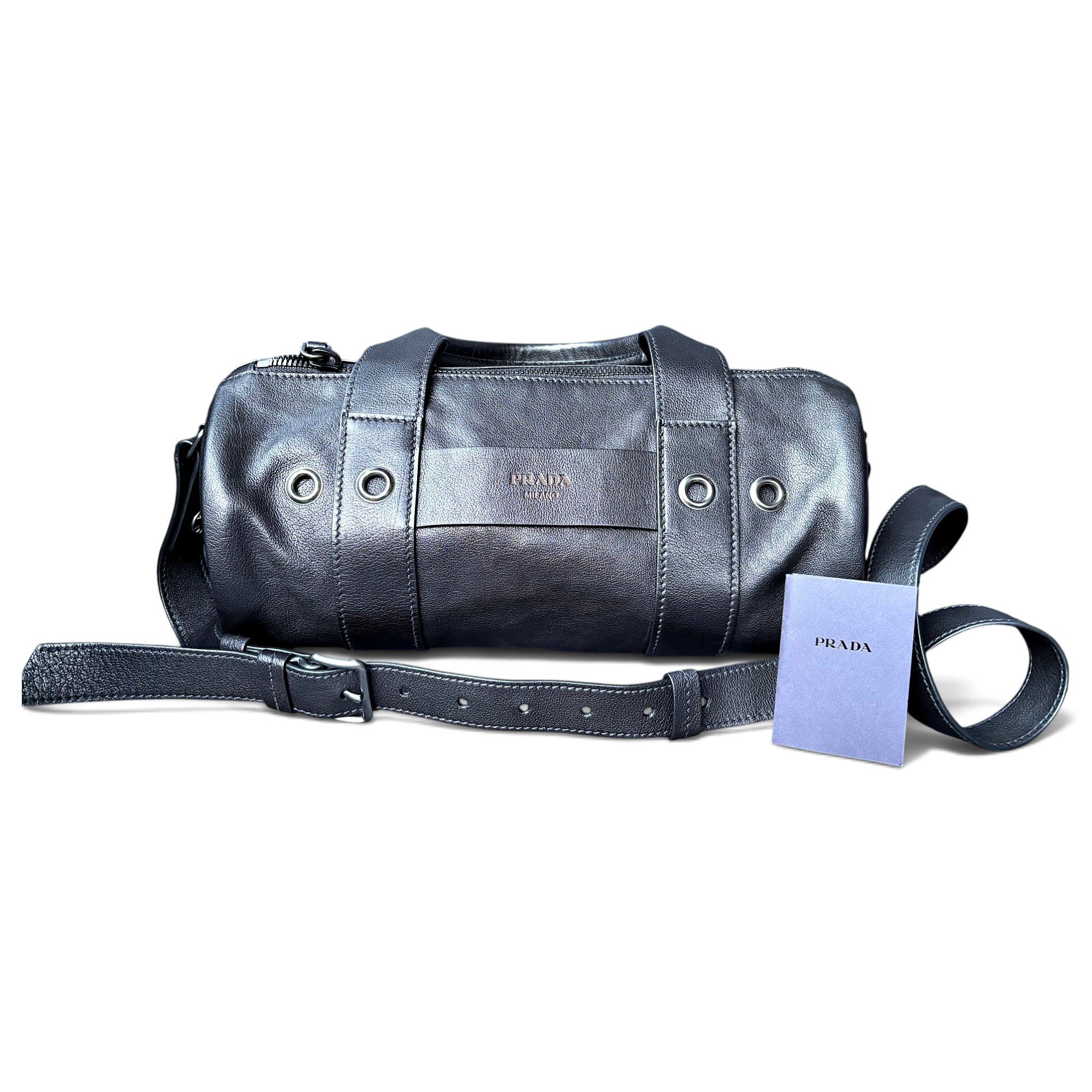 Bowling leather crossbody bag