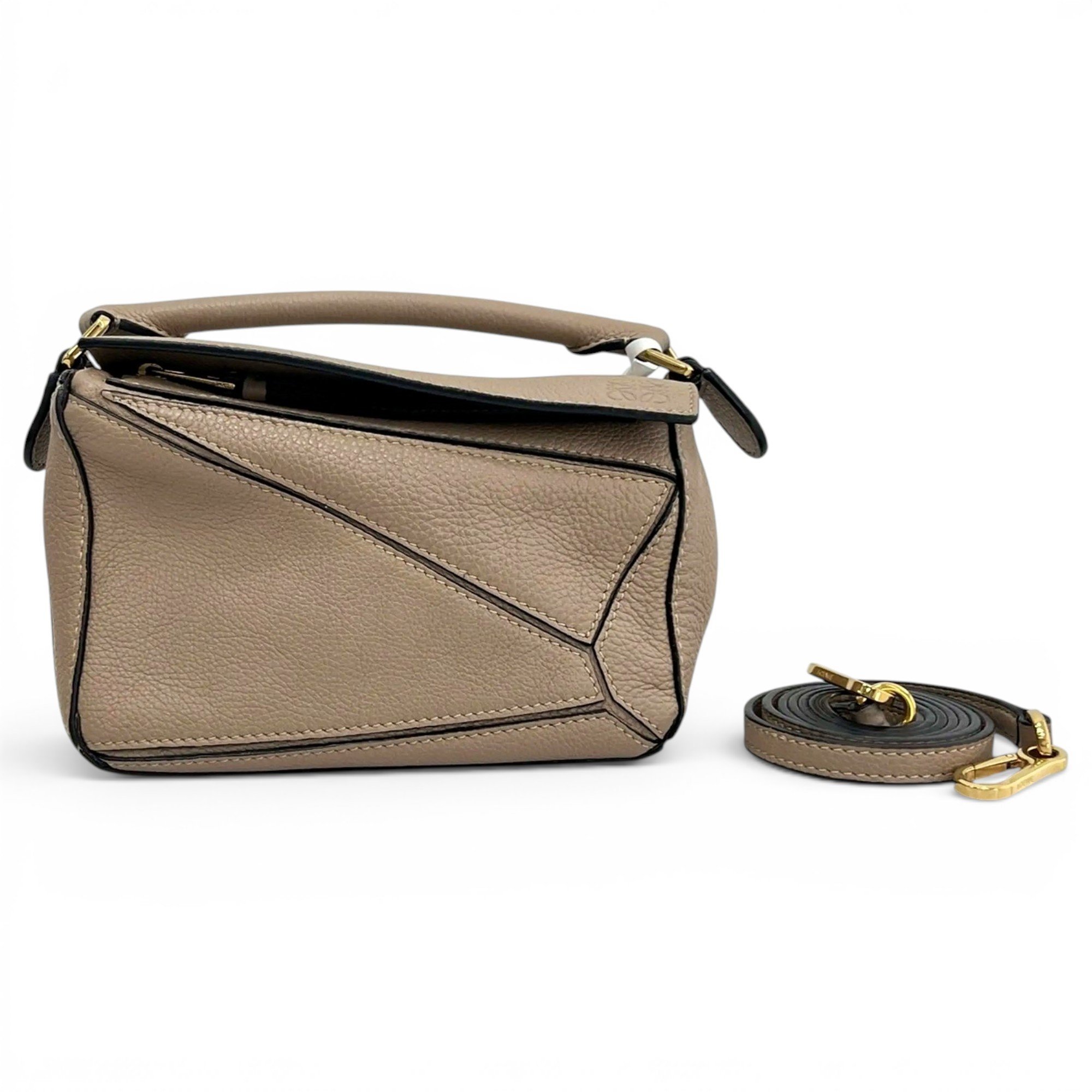 Puzzle leather handbag