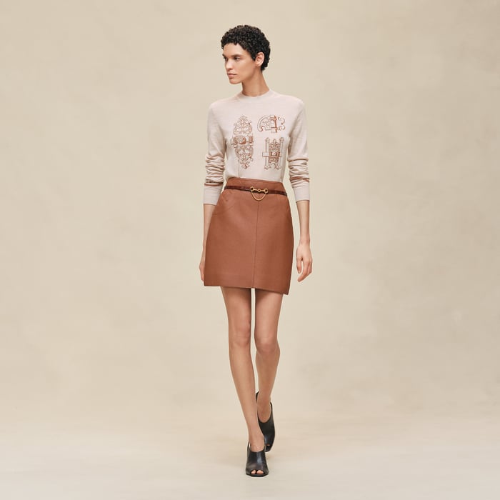 Beige Naturel "Ferronnerie" Long-sleeve Sweater