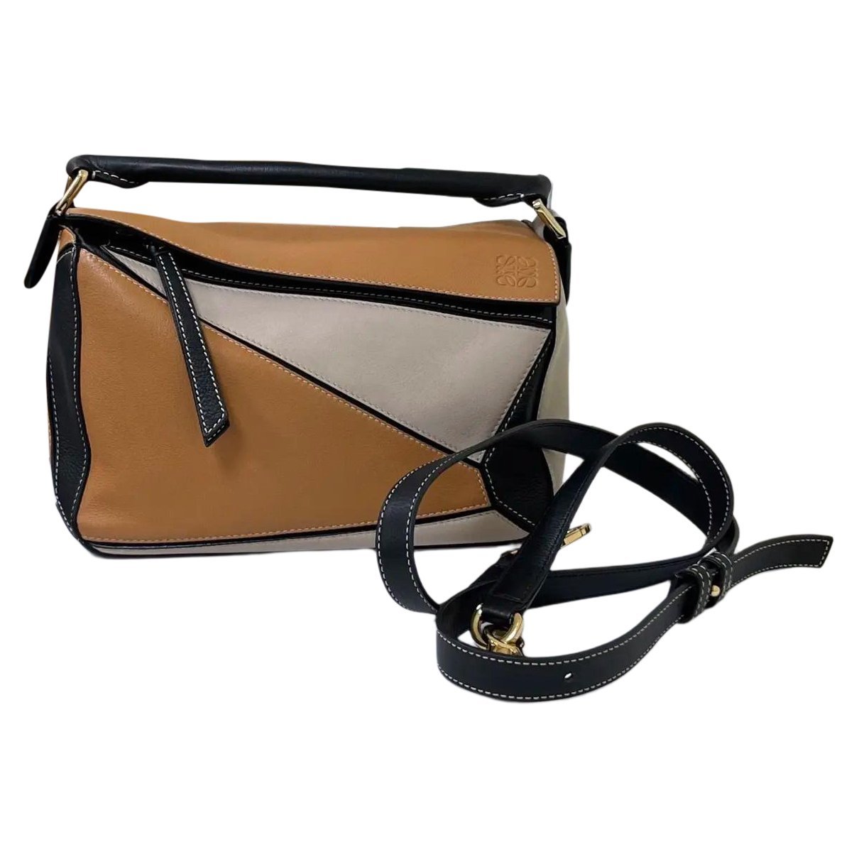 Puzzle leather crossbody bag