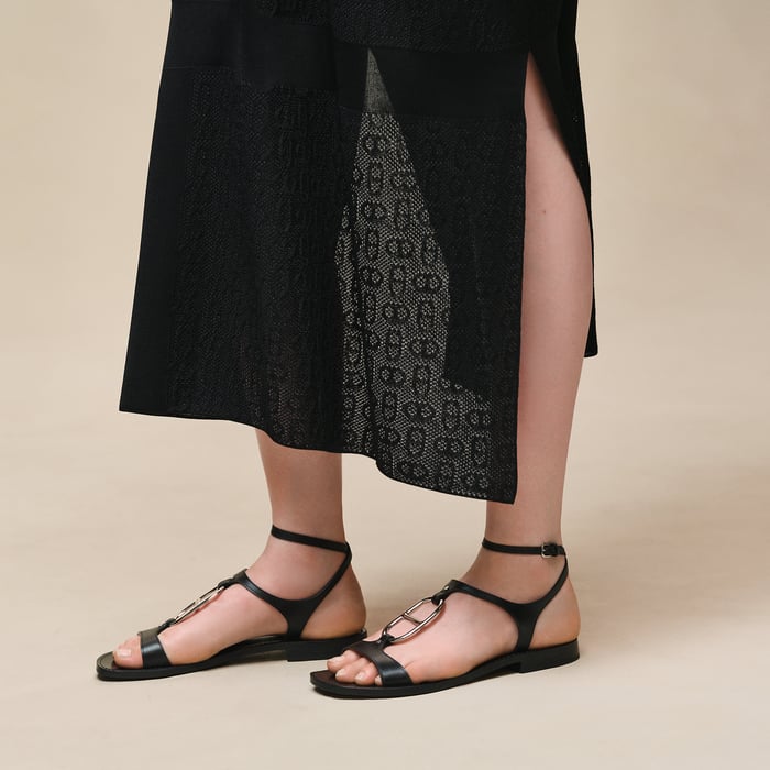 Noir "Chaine d'Ancre" Long Caftan Dress