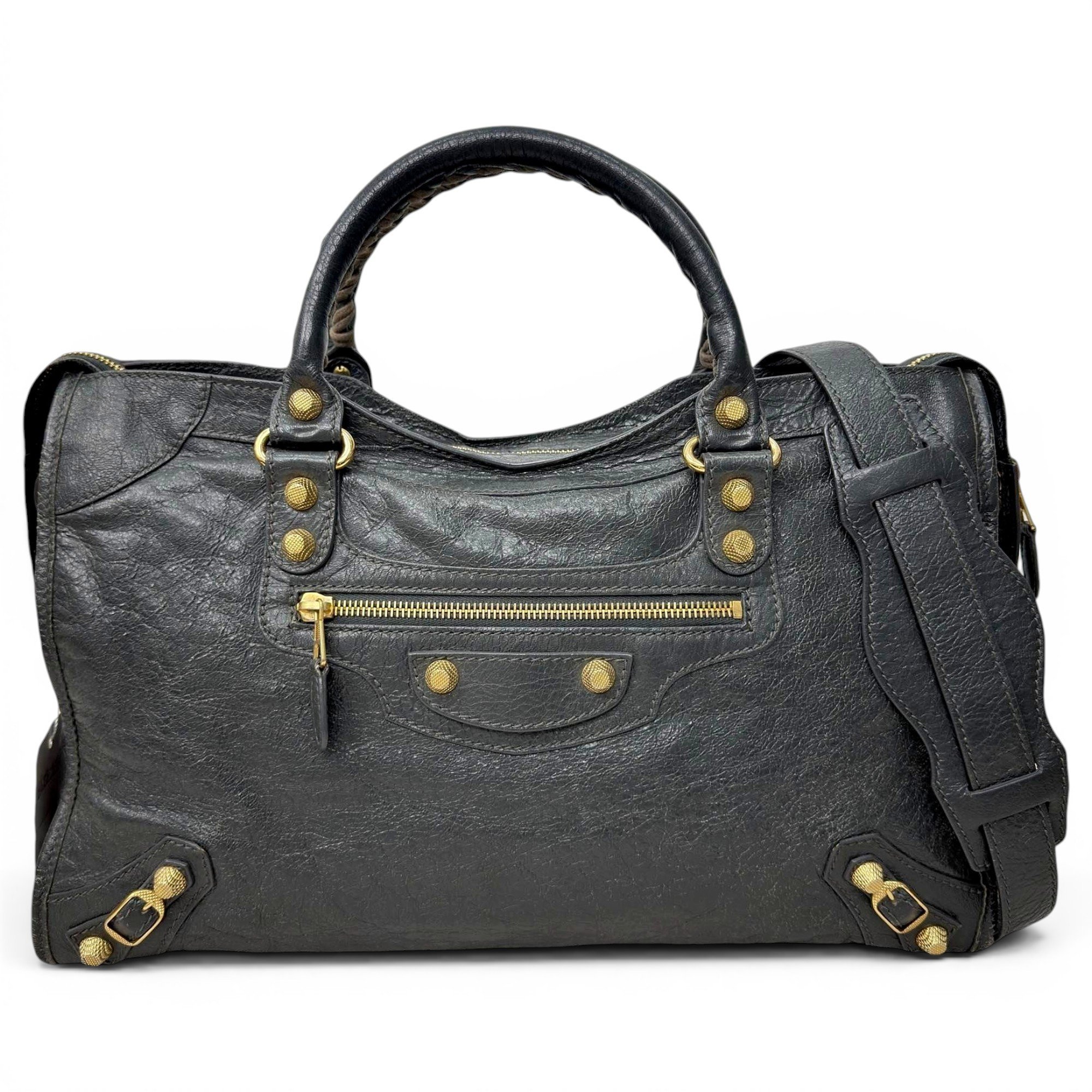 City leather handbag