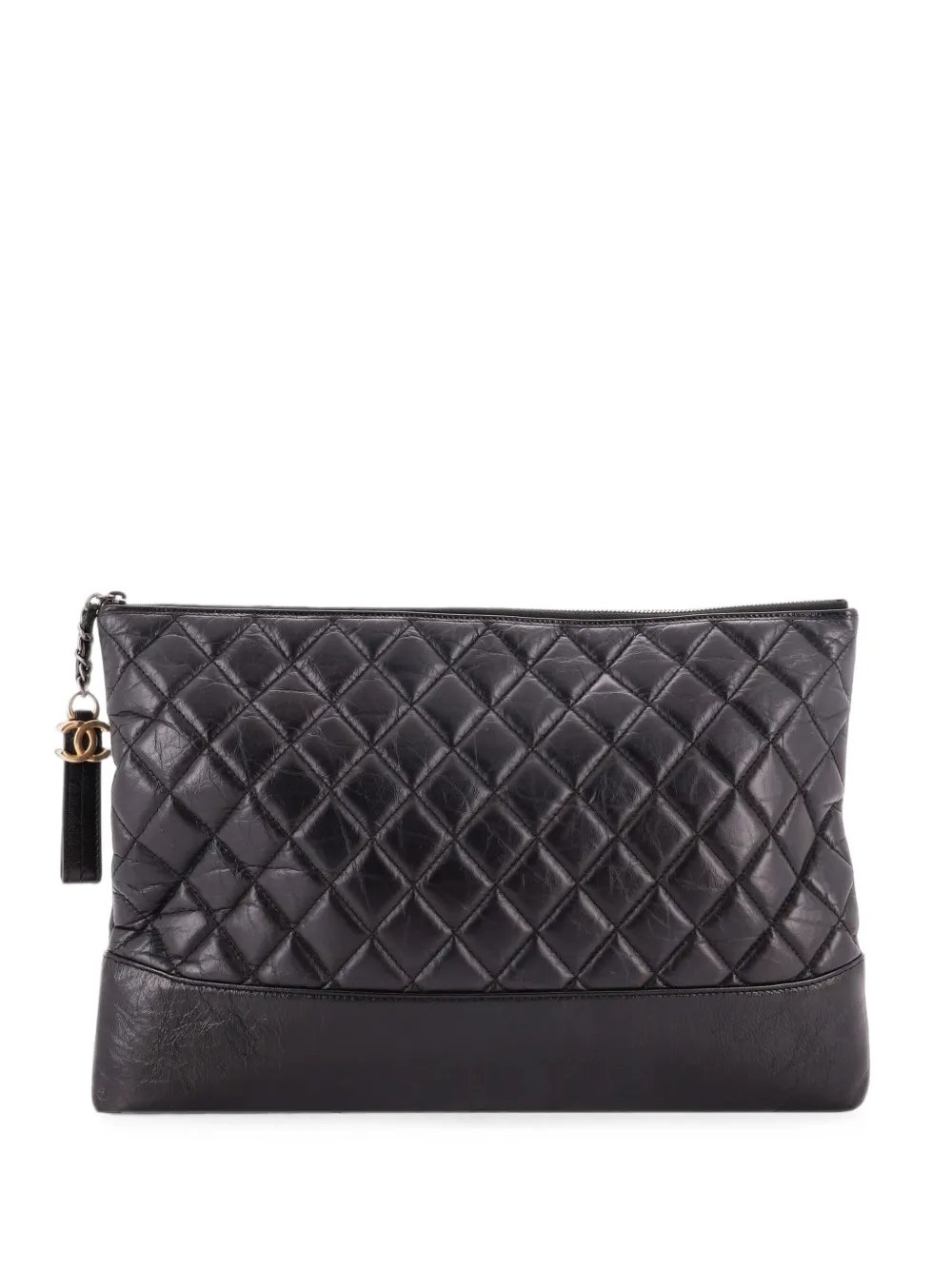 Gabrielle O Case Quilted Aged Calfskin Large clutch bag