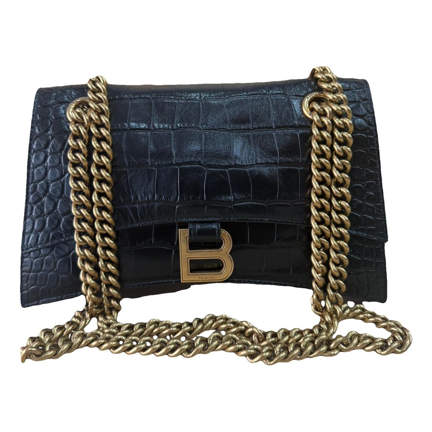 Crush leather handbag