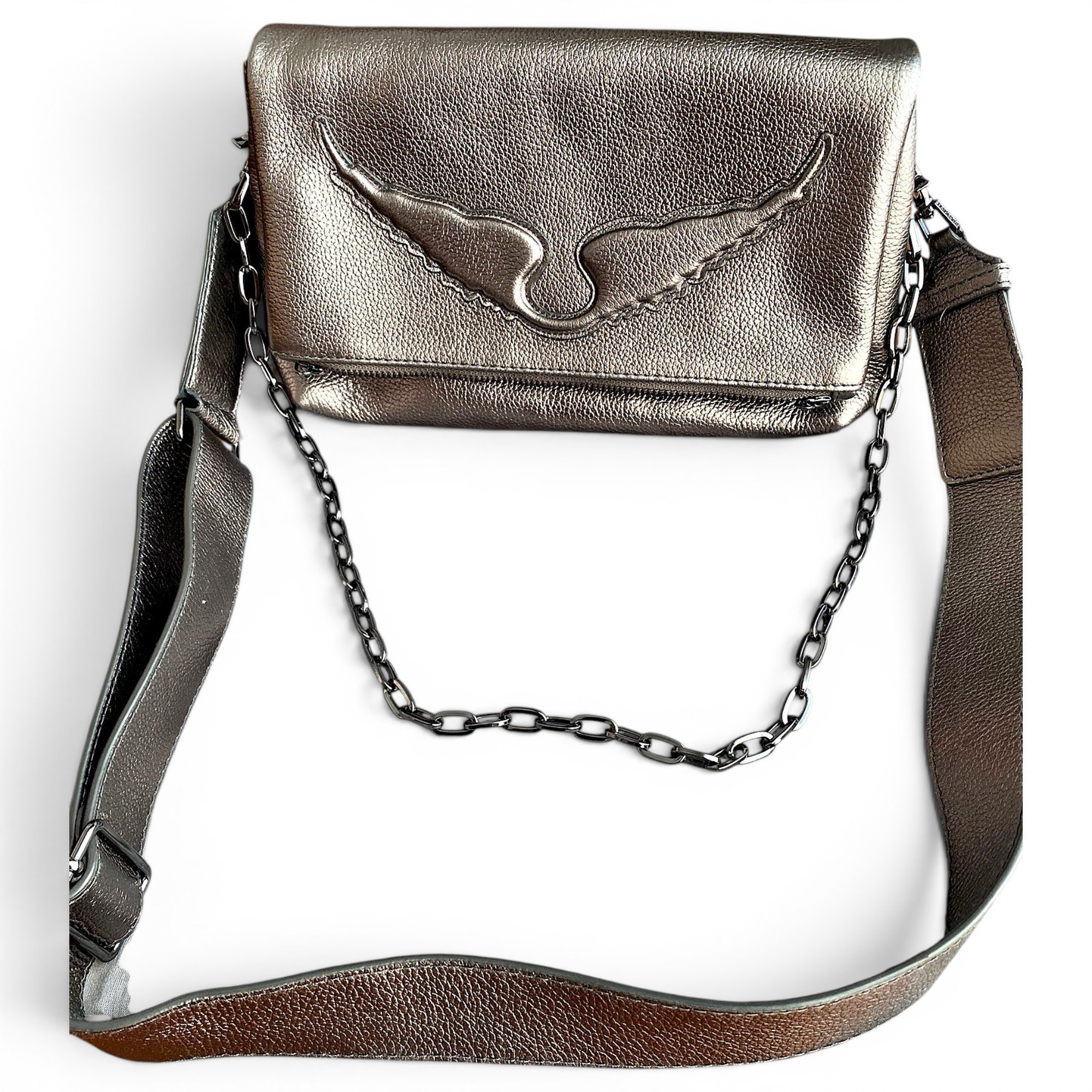 Rock leather clutch bag