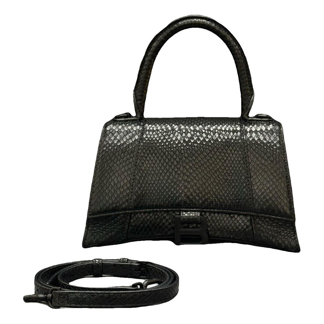 Hourglass leather handbag