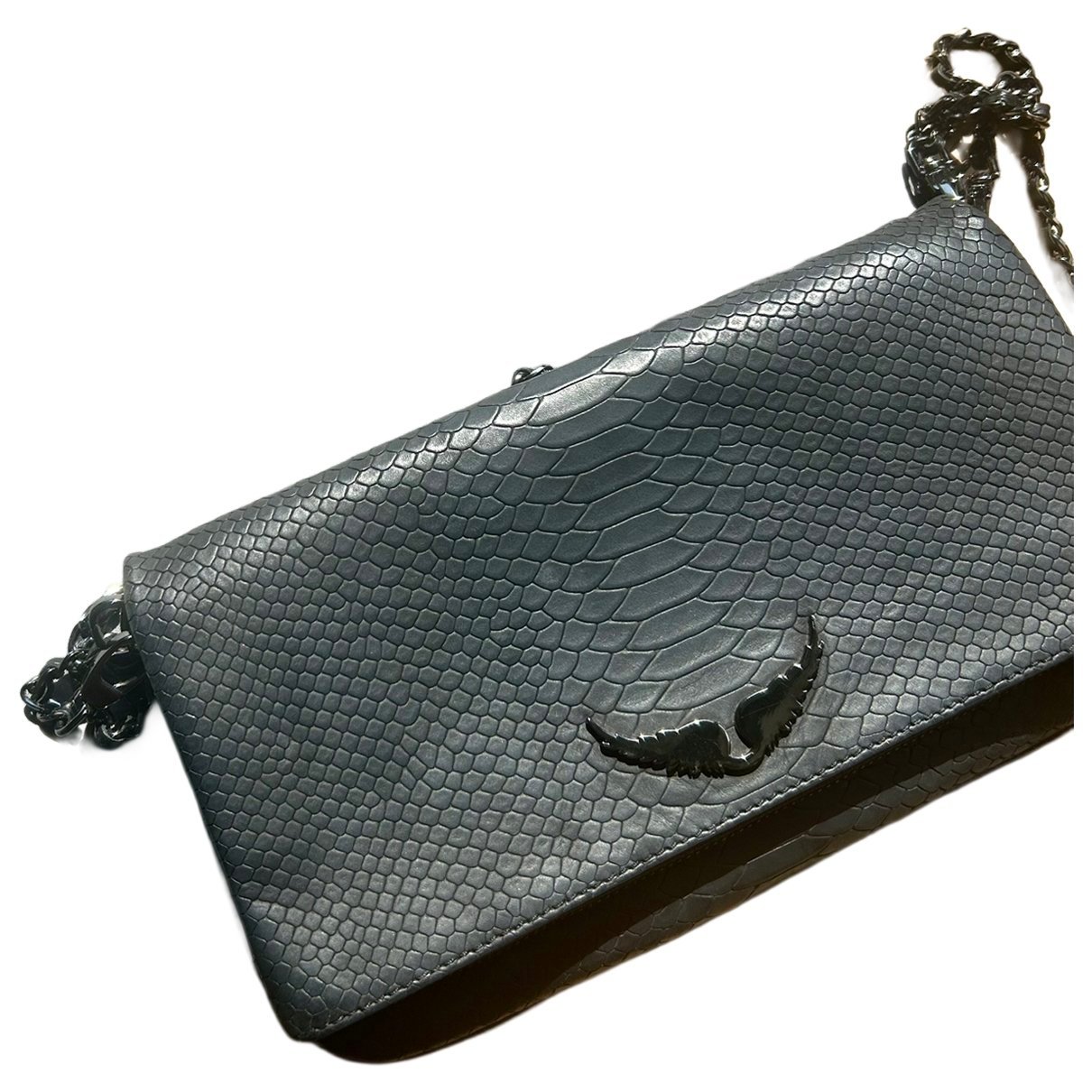 Rock leather clutch bag