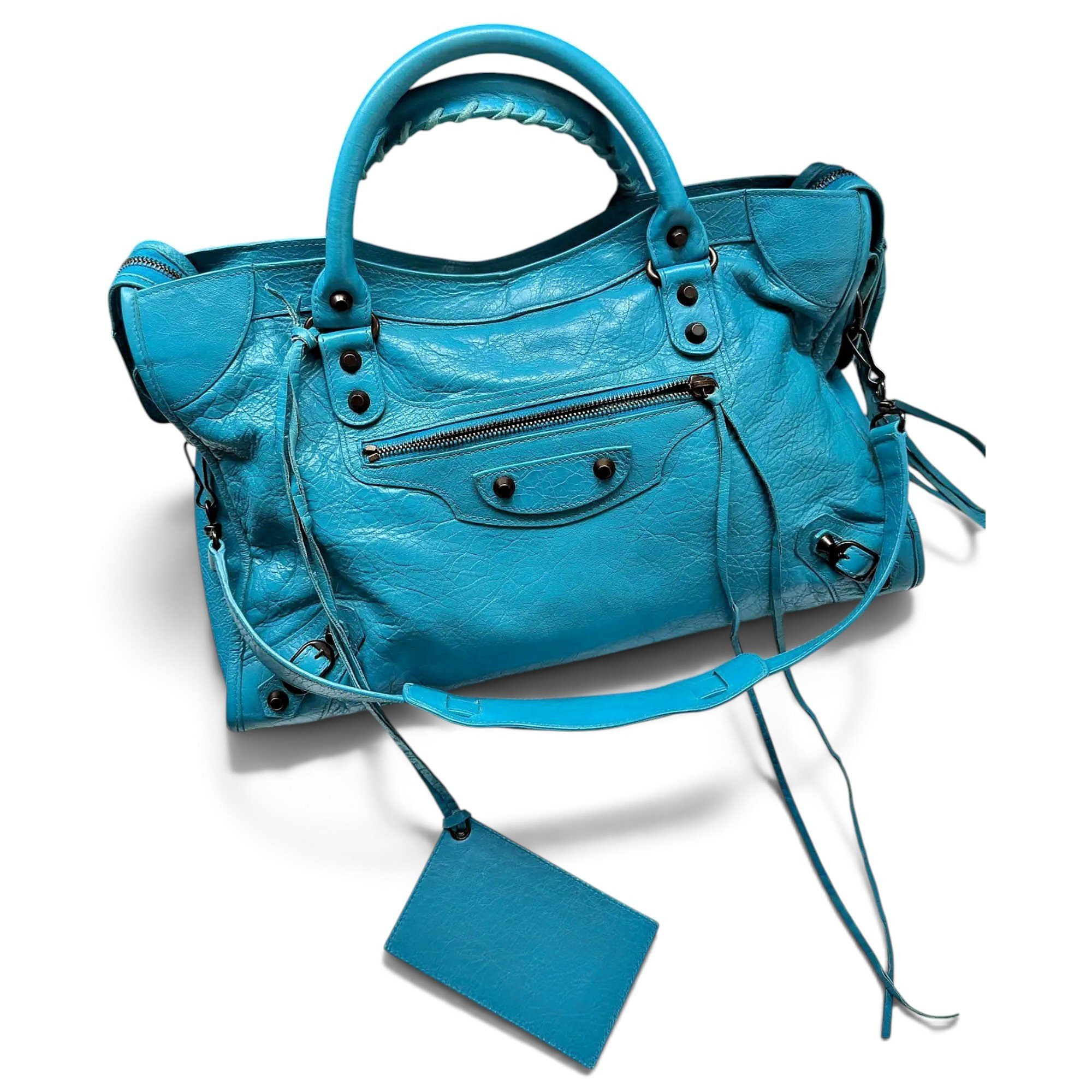 City leather handbag