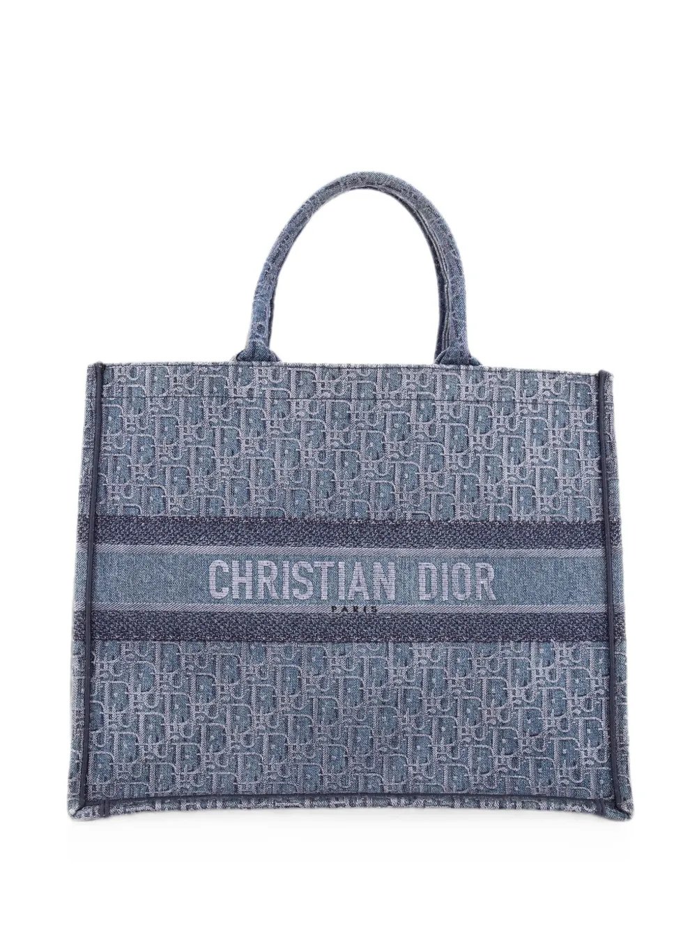 Book Oblique Denim Large tote bag