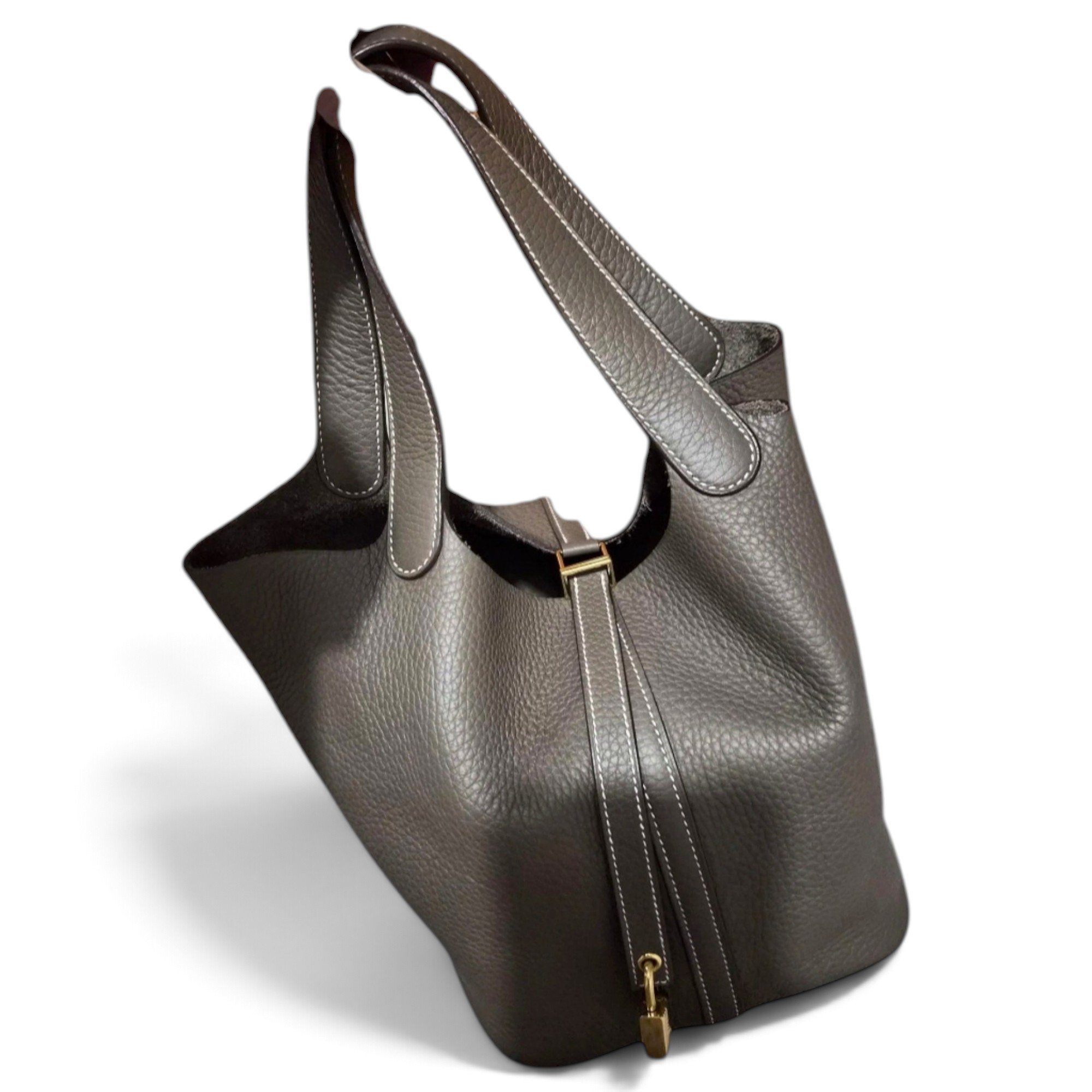 Picotin leather tote