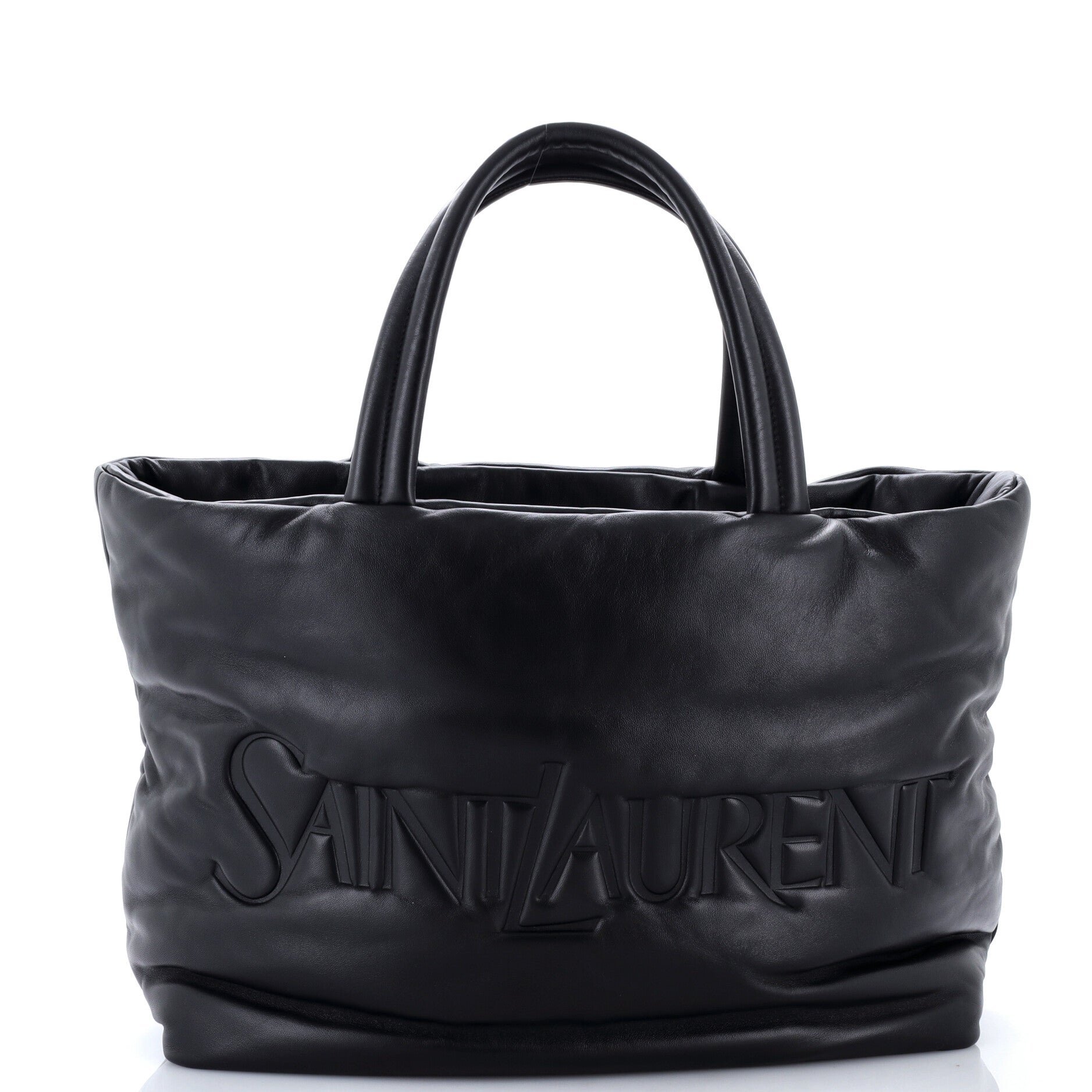 Debossed Logo Tote Padded Leather