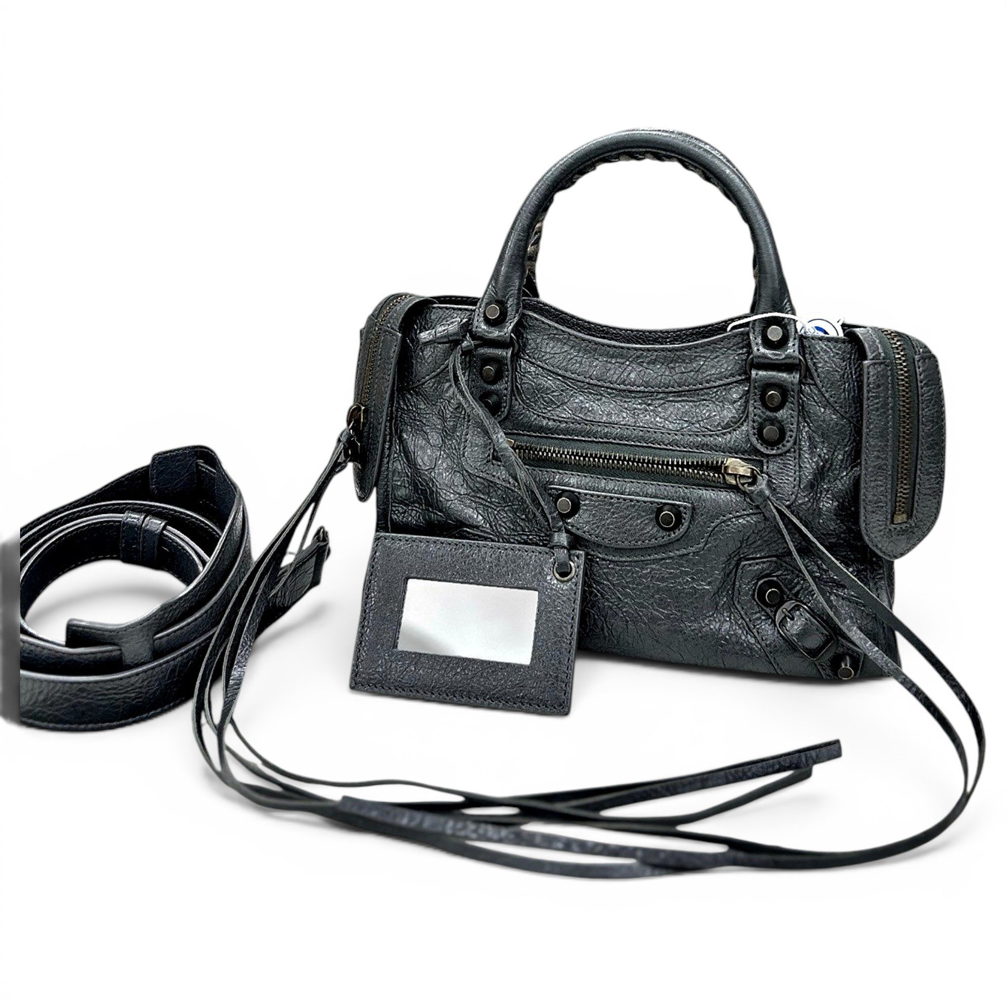 City leather handbag
