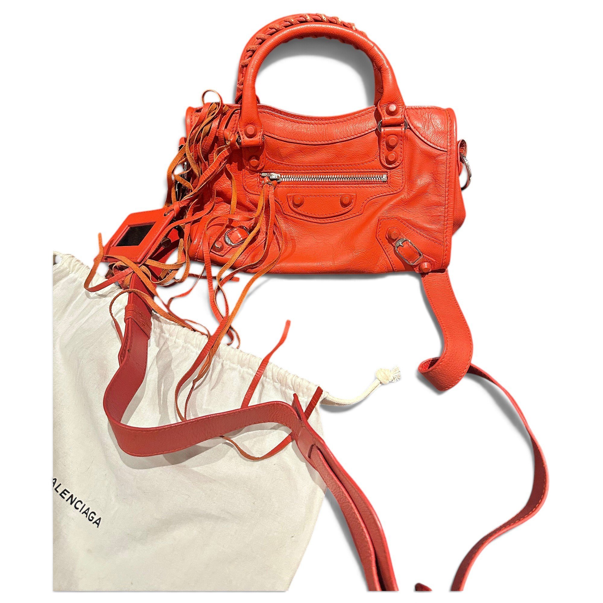 City leather handbag